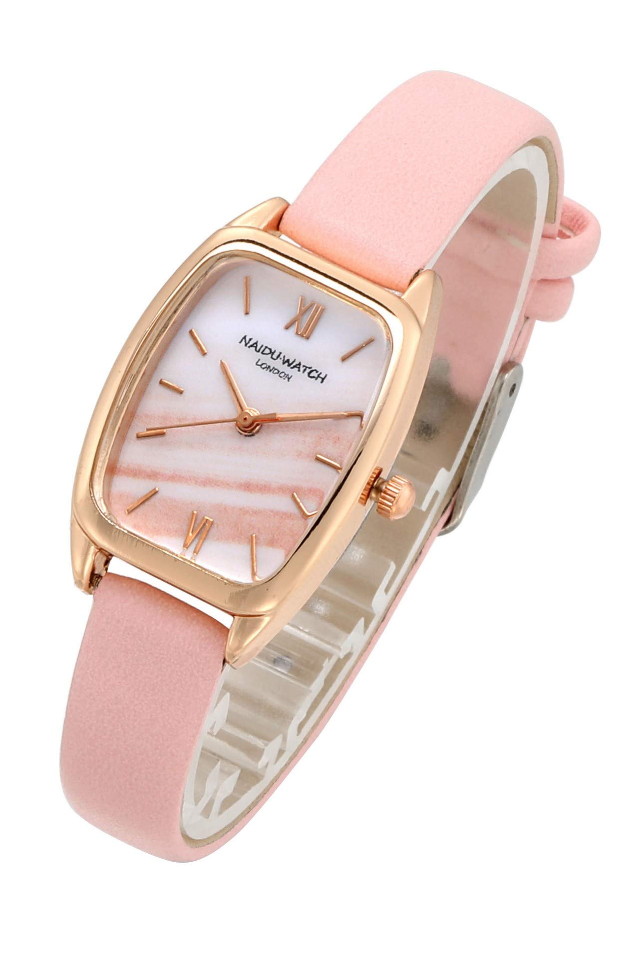 Top Plaza Womens Ladies Fashion Leather Wrist Watch Rectangle Elegant Simple Dial Analog Quartz Dress Watch