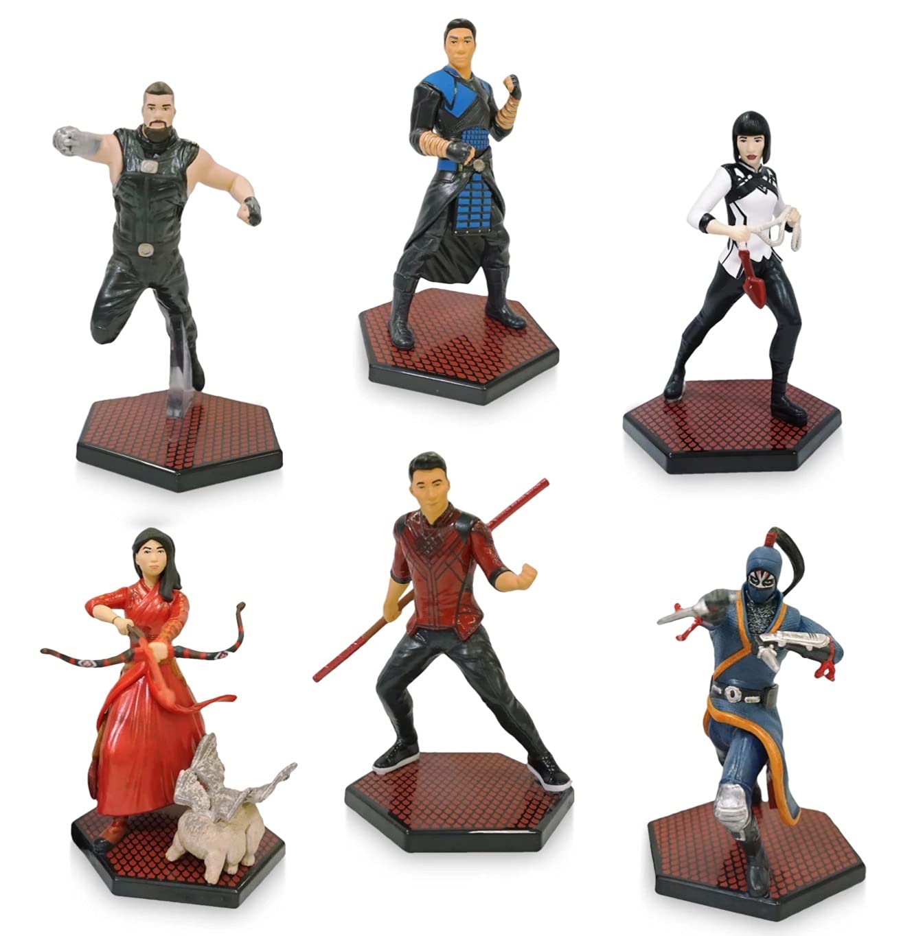 Marvel Shang-Chi and The Legend of The Ten Rings - Figure Play Set - Cake Topper - 6 Piece