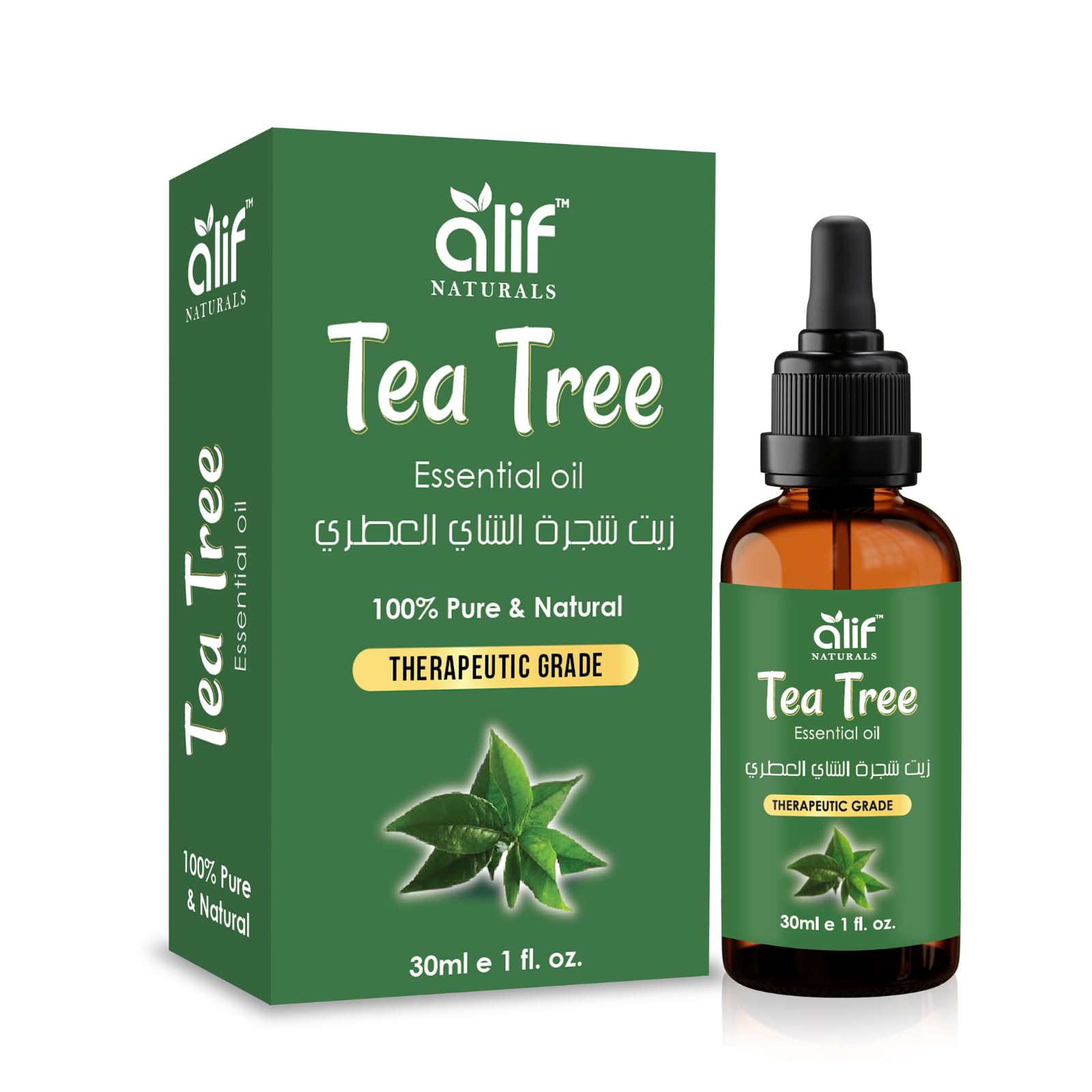 ALIF NATURALSAustralian Tea Tree Essential Oil – Premium, Therapeutic-Grade, 100% Pure Tea Tree Oil for Aromatherapy, Skincare & Wellness | 1 fl. Oz