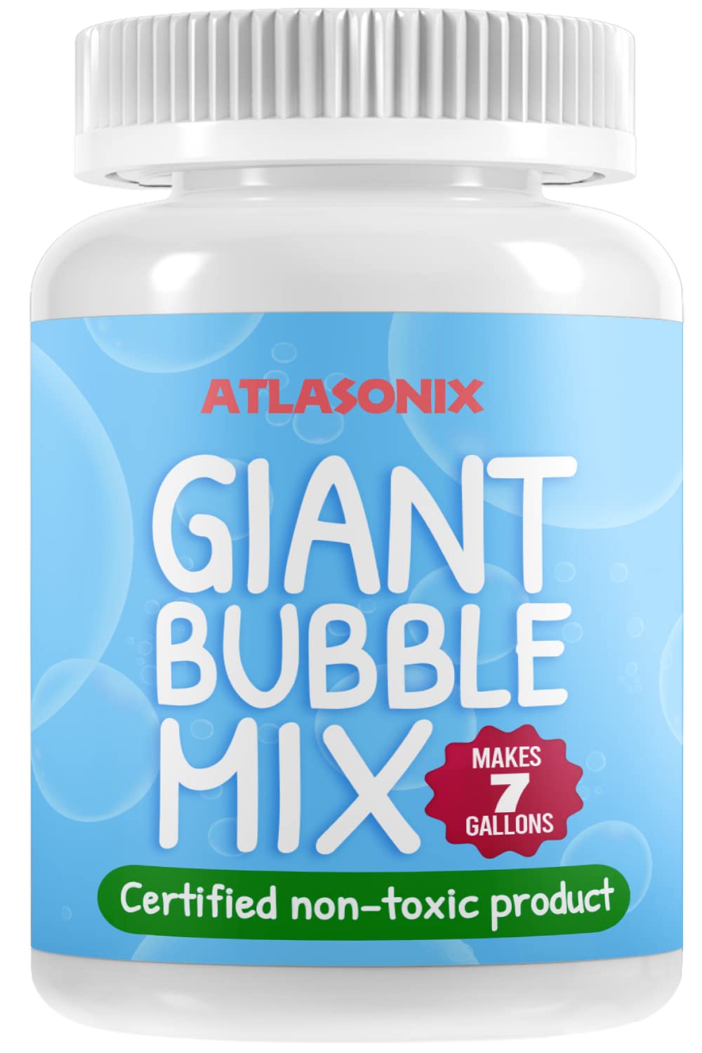 Bubbles Mix Solution for Huge Bubbles 7 Gallons Non Toxic Powder Concentrate Refill for Big Bubble Wands/Machines Safe for Kids and Pets Edible - Summer Outdoor Birthday Fun Party Activity