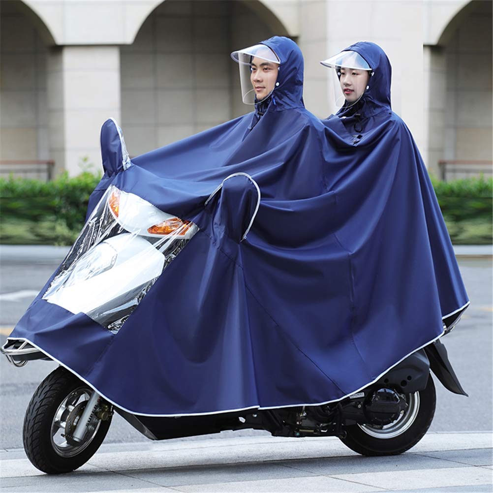 Double Person Poncho for Electric Mobility, Scooter Motorcycle Rain Cape Coat Rain Cape Poncho with Hat Brim Protection for Mens Womens