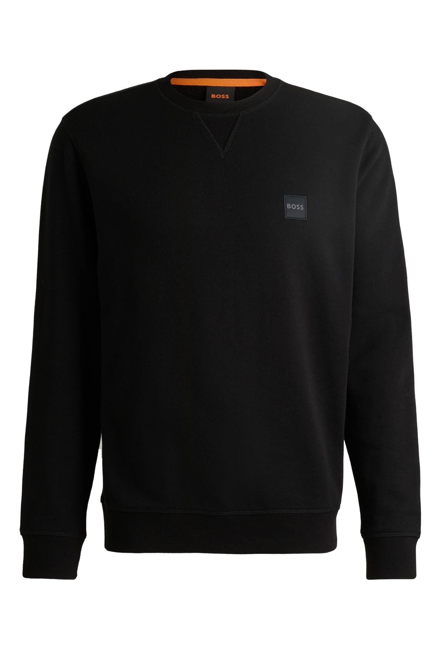 BOSS Mens Westart Cotton-terry regular-fit sweatshirt with logo patch