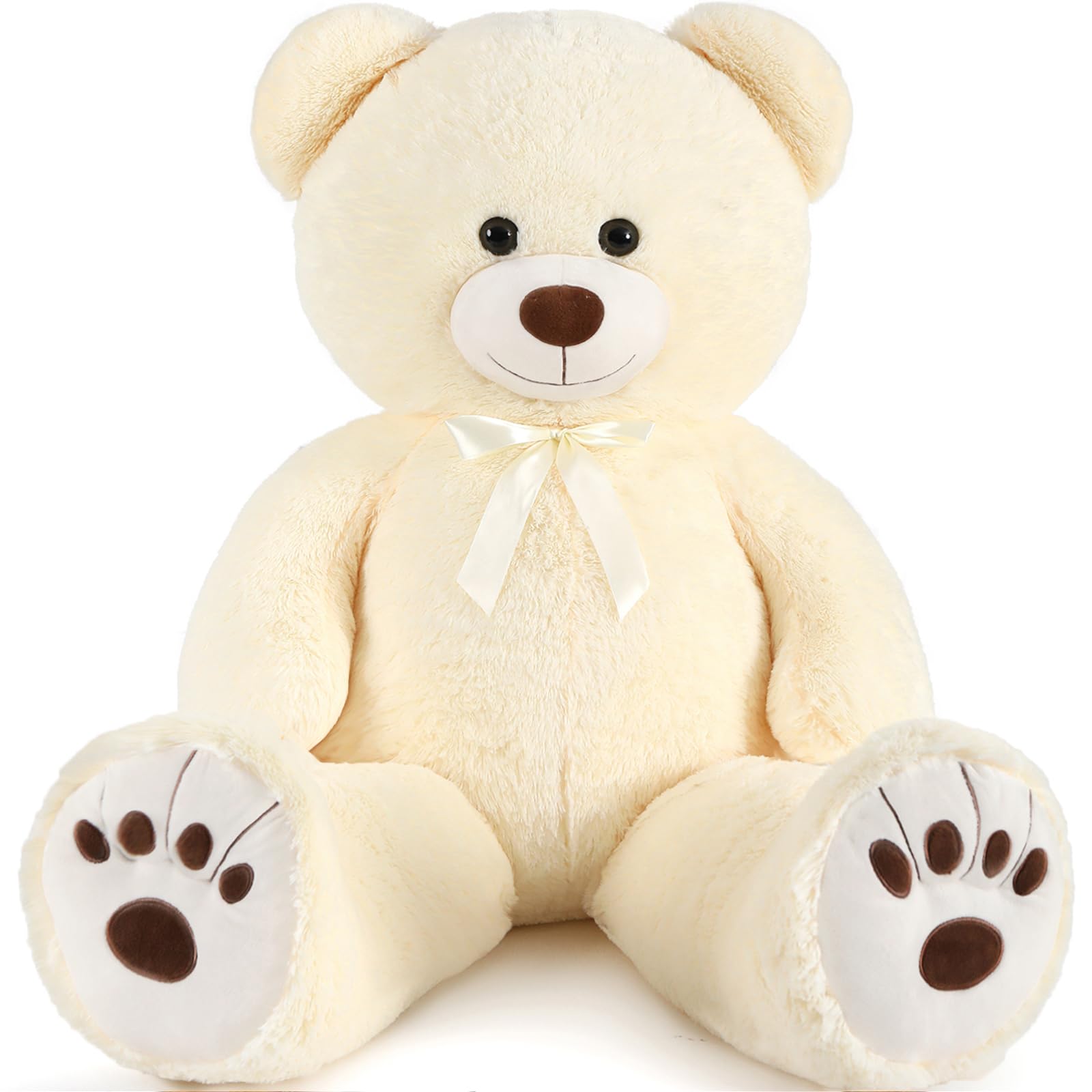 Muiteiur 49inch Giant Teddy Bear Stuffed Animal, Big Bear Plush with Big Footprint,Great Gift for Christmas, Valentine's Day, Party Decorations (Beige)