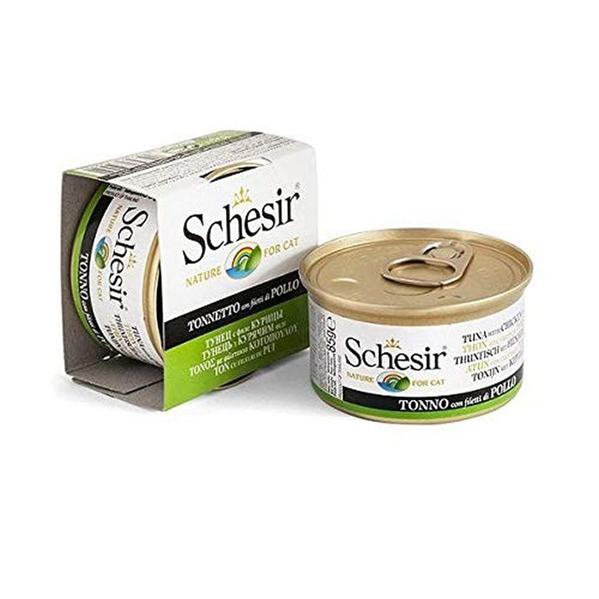 Schesir Jelly Tuna With Chicken Fillet Can, Wet Food For Cat, 85 G