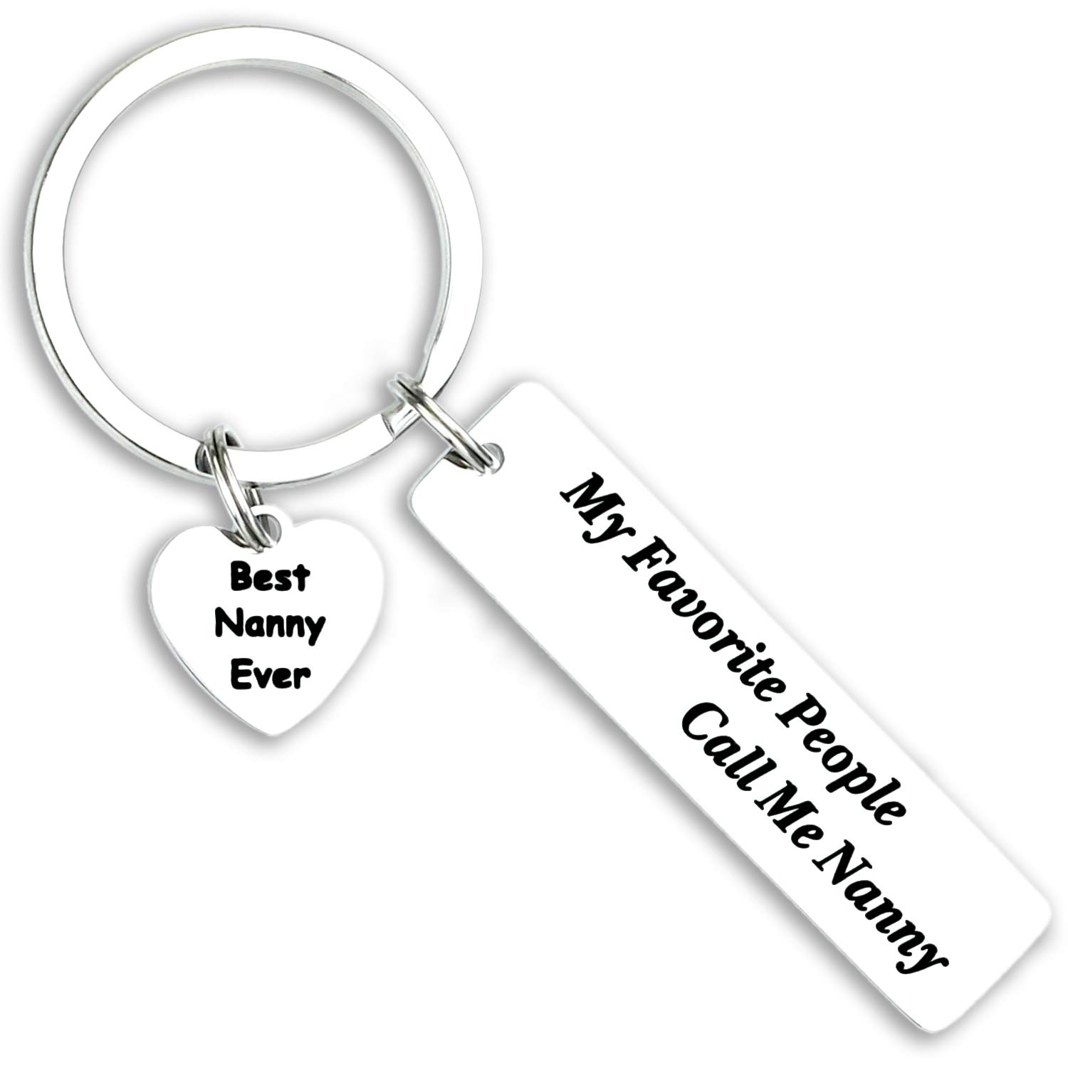 Kivosliviz Nanny Keychain Gift My Favorite People Call Me Nanny Keychains Best Nanny Ever Jewelry Babysitter Key Chain