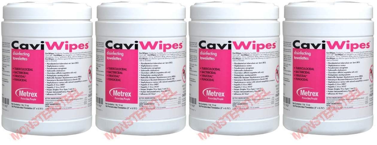 CaviWipes - Cavicide Germacidal Cleaner Wipes 160 ct (Fоur Paсk)