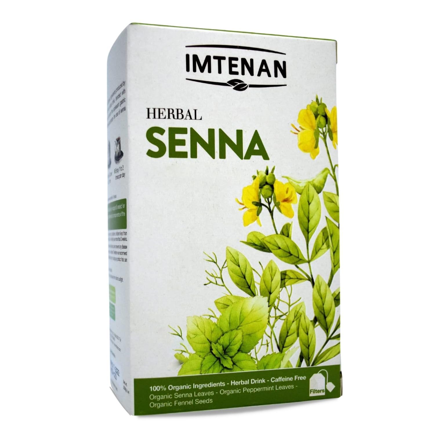 Imtenan Natural Drink Herbal Senna Herbal Tea Bags Herbals Herb Herbs Egyptian Egypt Arabian Arab Arabic Non Gmo No Additives No Artificial Coloring Kosher Halal (18 Bag) امتنان شاى السنا حلال