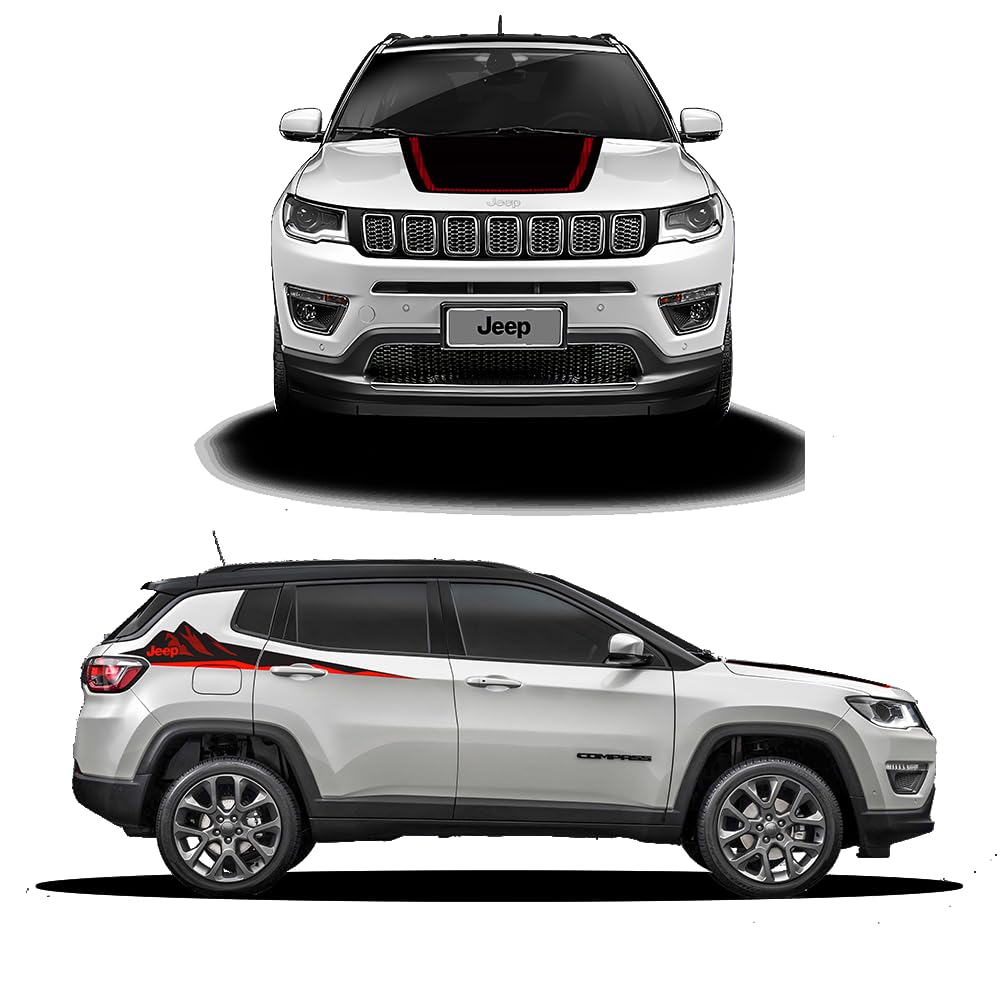 IDE AutoWorks | Pinnacle Edition Decal Made for Jeep Compass | Colour - Pearl White | Size - 91 x 7 cm