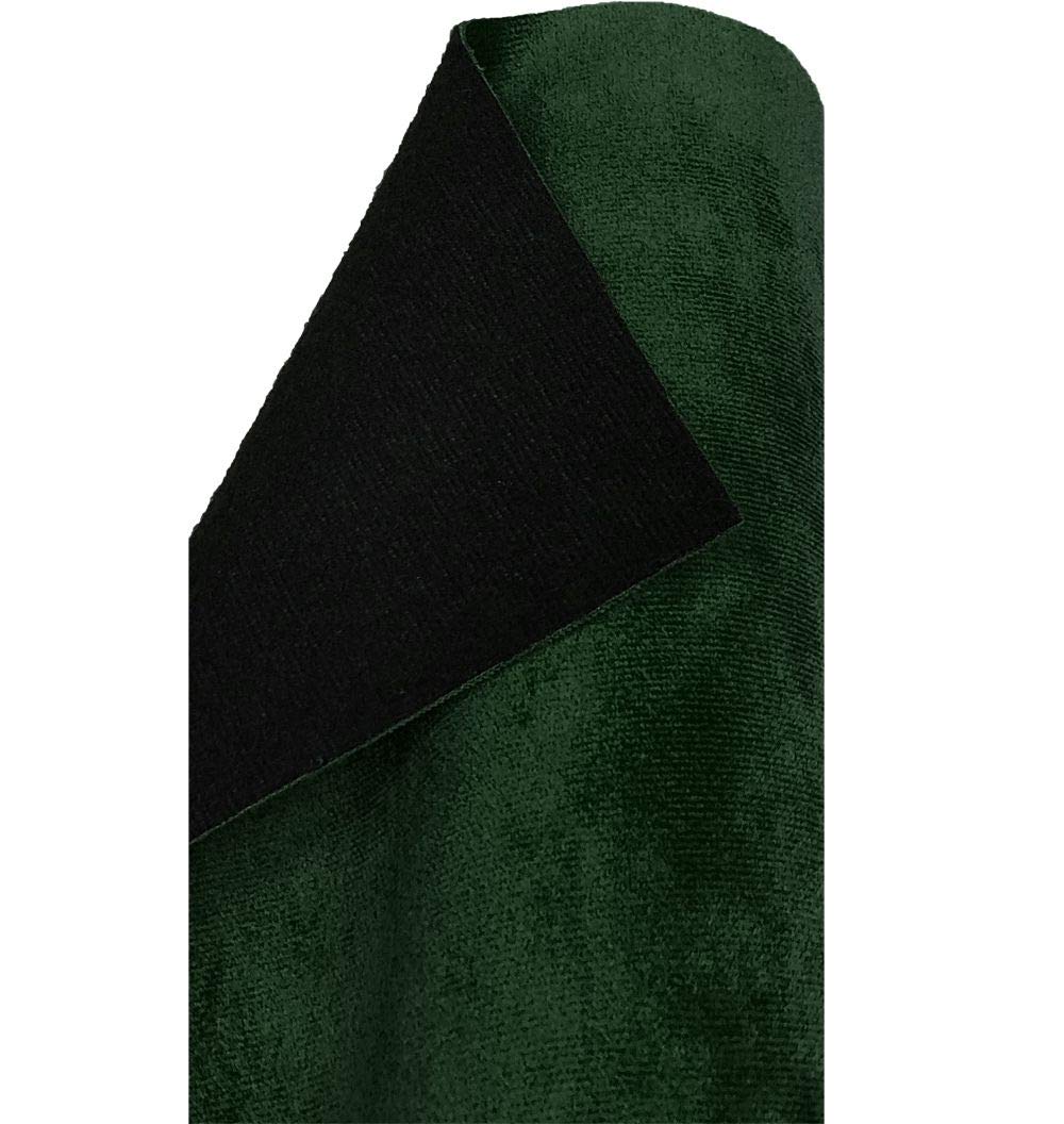 A-Express Plain Soft Plush Velvet Fabric Upholstery Dressmaking Curtain Blind Cushion Velour Material - Dark Green Half Metre 50cm x 145cm