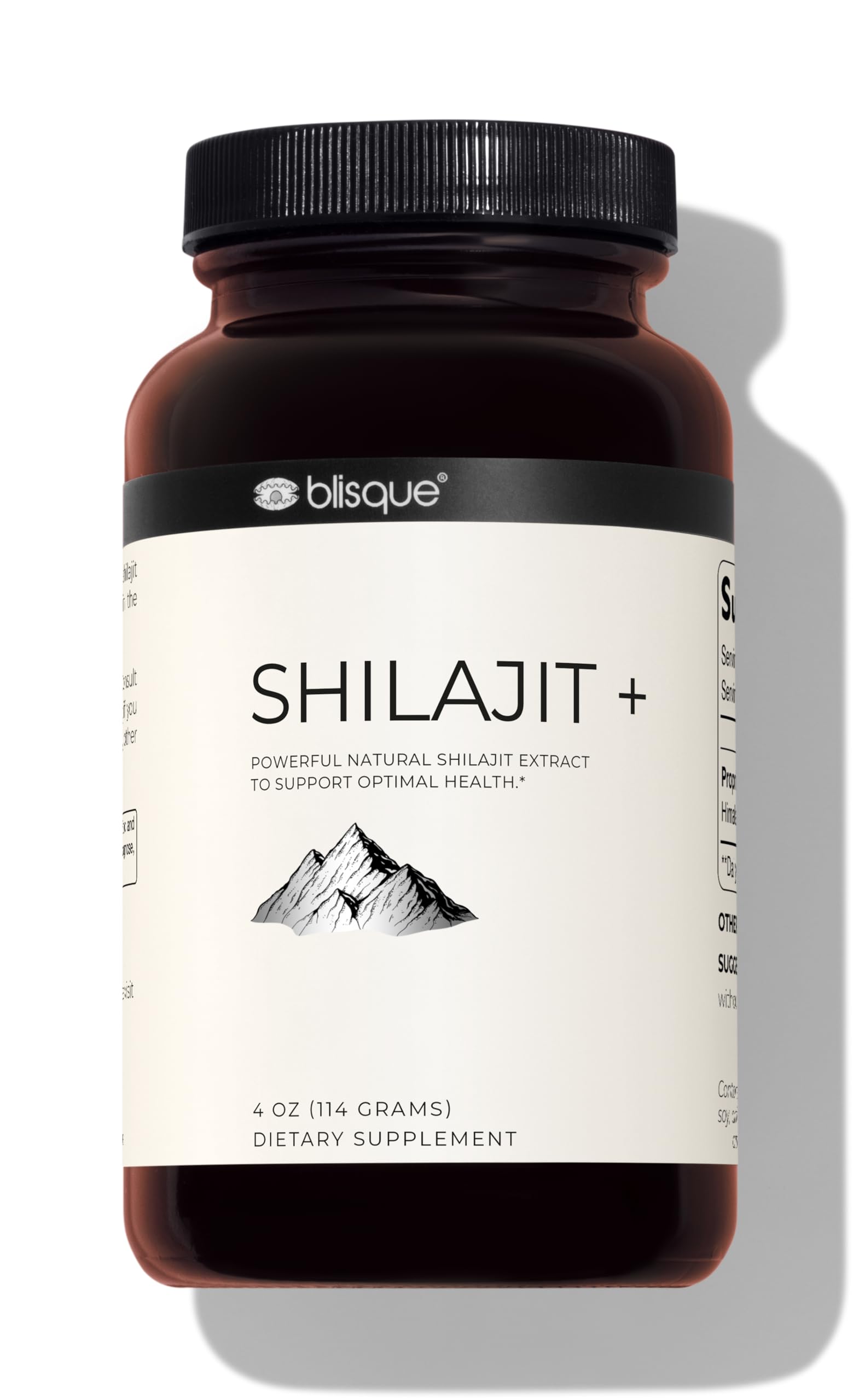 BlisquePure Himalayan Organic Shilajit Extract Powder | Authentic and Natural | Contains Fulvic Acid and Trace Minerals | 228 Servings | 7.5 Month Supply