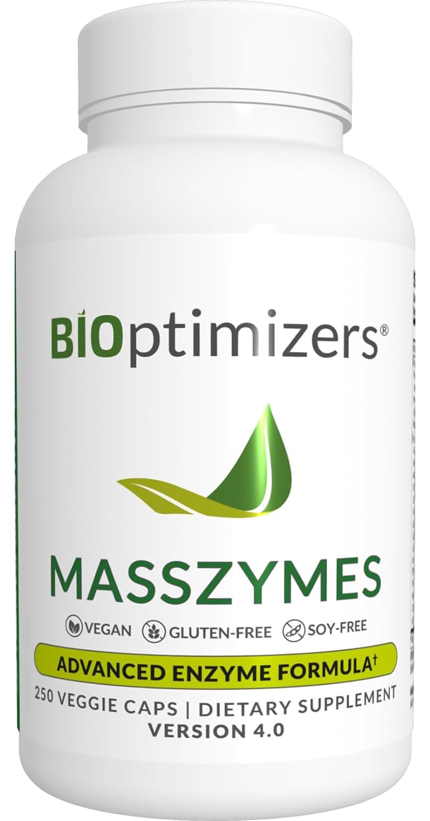 BiOptimizers MassZymes - Complete Digestive Enzymes Supplement for Gut Health - Bloating Relief for Men and Women - Lipase Amylase Bromelain Digestive Enzymes (250 Capsules)