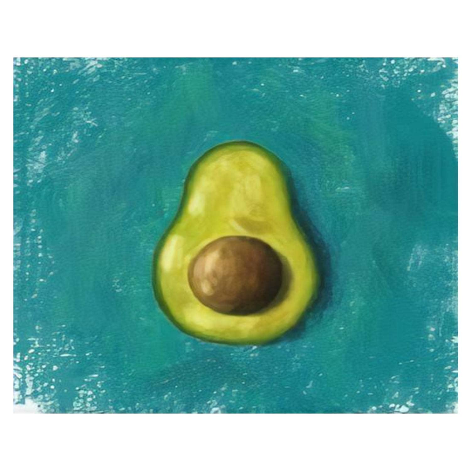 Paint By Numbers Avocado oil painting Cut avocado on a blue background Pano for Digital Coloring Oil Painting Canvas With Inner Frame Hand-Painted Painting For Kids and Adults Home Decorative