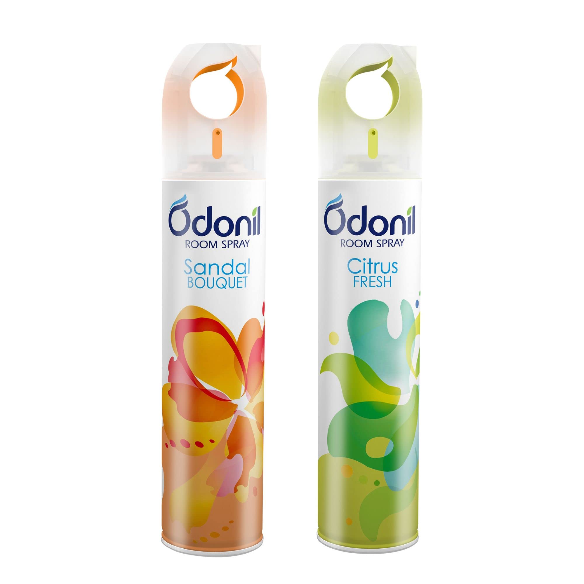 Odonil Aerosol Spray (Pack of 2), Sandal Bouquet 220ml+Citrus Fresh 220ml