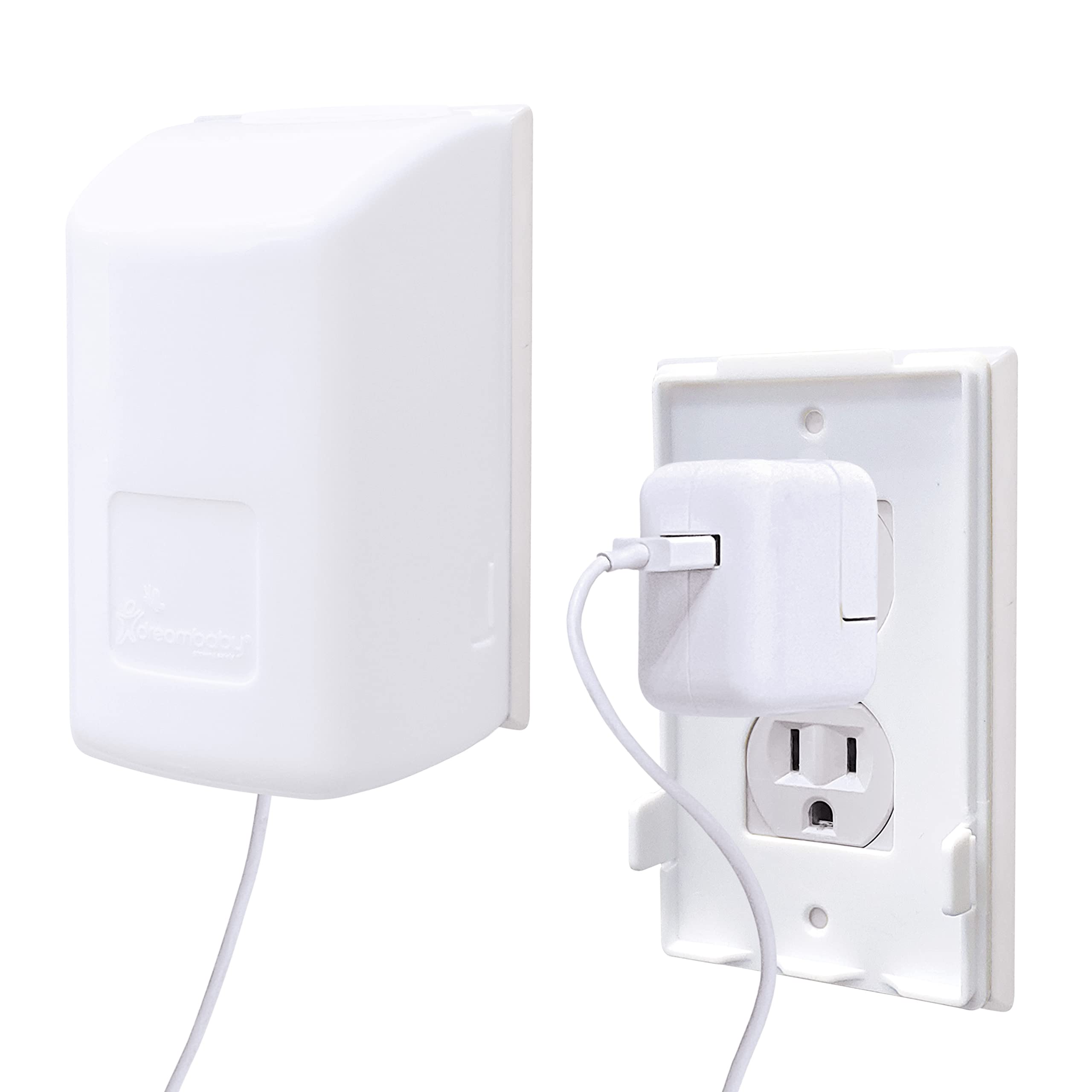 Dreambaby Extra-Large Dual Fit Outlet Plug Cover - Electrical Socket Guard for Standard and Decora - White - Model L945