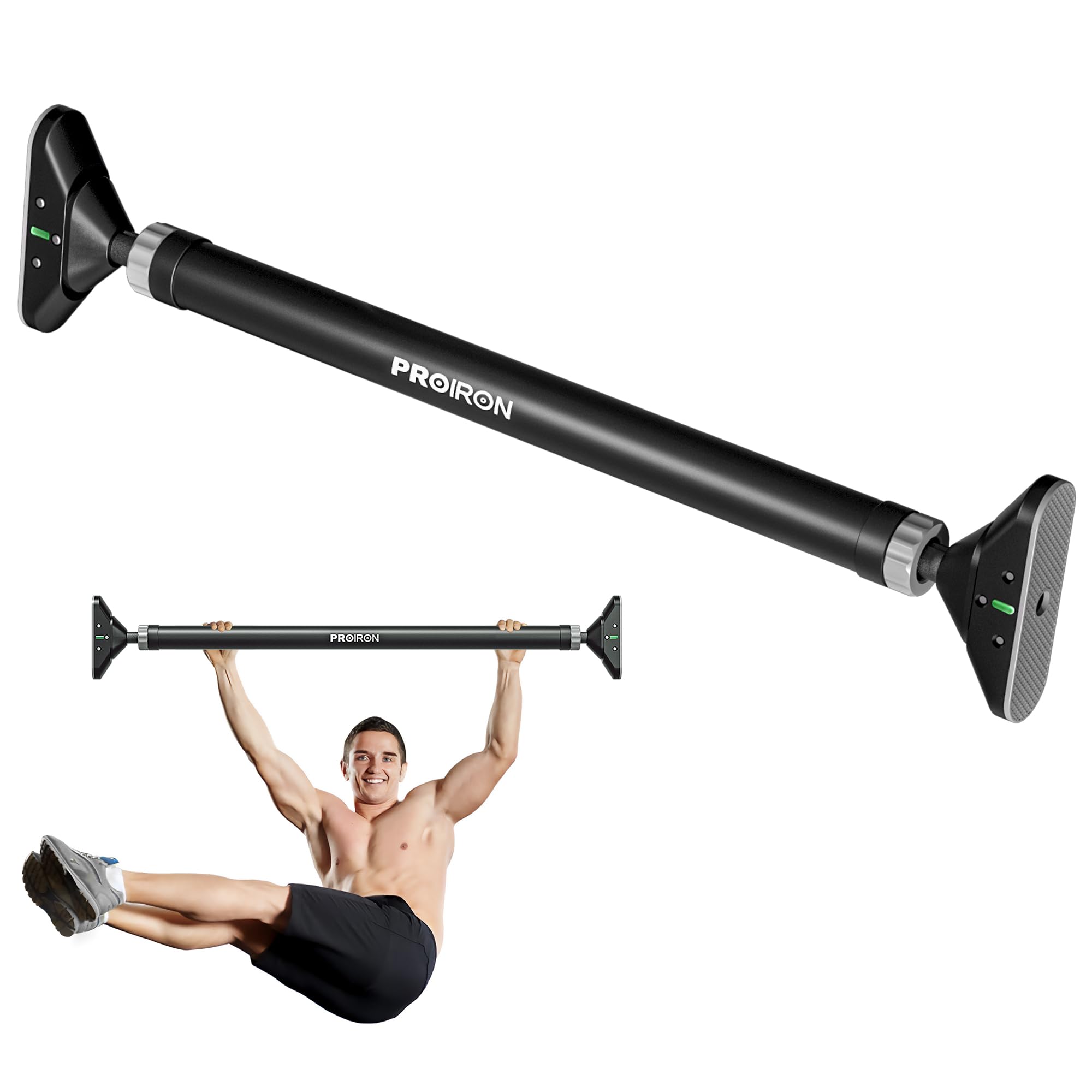 PROIRON Pull Up Bar for Doorway Strength Training Chin up Bar without Screws Adjustable 72cm-97cm Width Locking Mechanism for Home Gym Exercise Fitness with Level Meter, Max Load Bearing 200kg