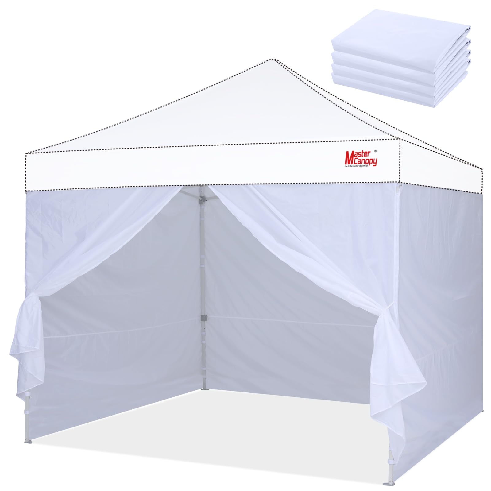 MASTERCANOPYPop-up Canopy Sidewall Kit, Sidewalls & 1 Doorwall Only, Excluding top and Frame(10x10,White)