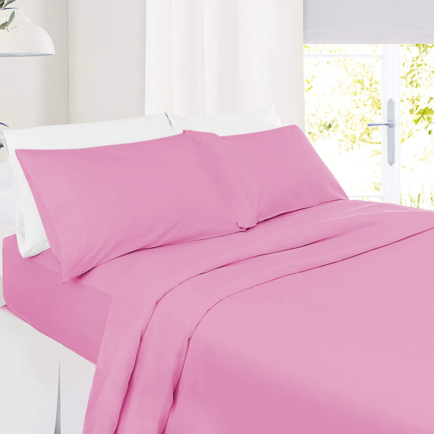 Satin Sheets Queen 6 Pc - Satin Bed Sheets Queen Set, Pink Satin Sheets Queen Satin Sheet Set, Satin Queen Sheets Set, Queen Satin Sheets Size Bed Set - Bed Sheets Queen Sheets, Pink Sheets Queen