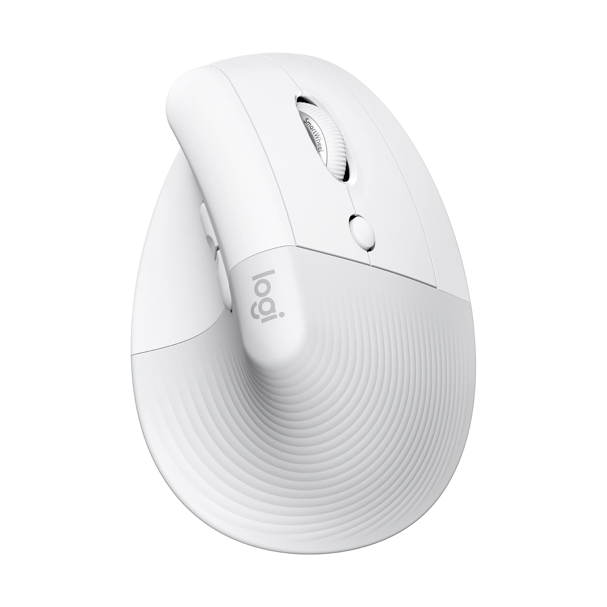 LogitechLift Vertical Ergonomic Mouse, Wireless, Bluetooth or Logi Bolt USB receiver, Quiet clicks, 4 buttons, compatible with Windows/macOS/iPadOS, Laptop, PC - Off White