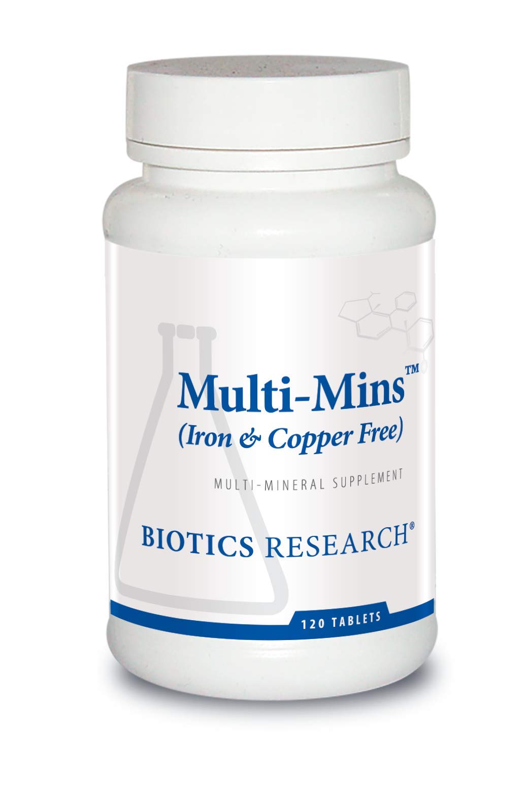 Biotics Research Multi Mins Iron and Copper Free Multi Mineral Complex, Balanced Source of Mineral Chelates and Whole Food, Phytochemically Bound Trace Minerals, Easily Absorbed. 120 Tabs