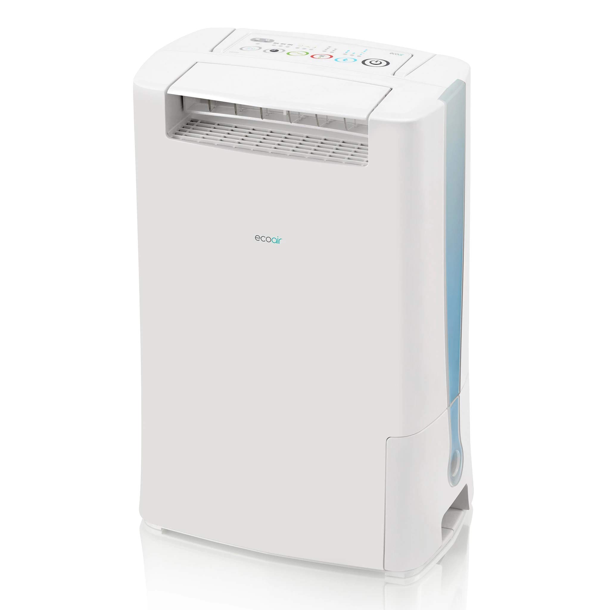 EcoAirDD128 Blue Desiccant Dehumidifier | Electronic Control | 8 L/Day | Quiet 39dBA | Ioniser IonPure Filter | Laundry | Timer | 6.1 Kg | Home Garage Basement Boat