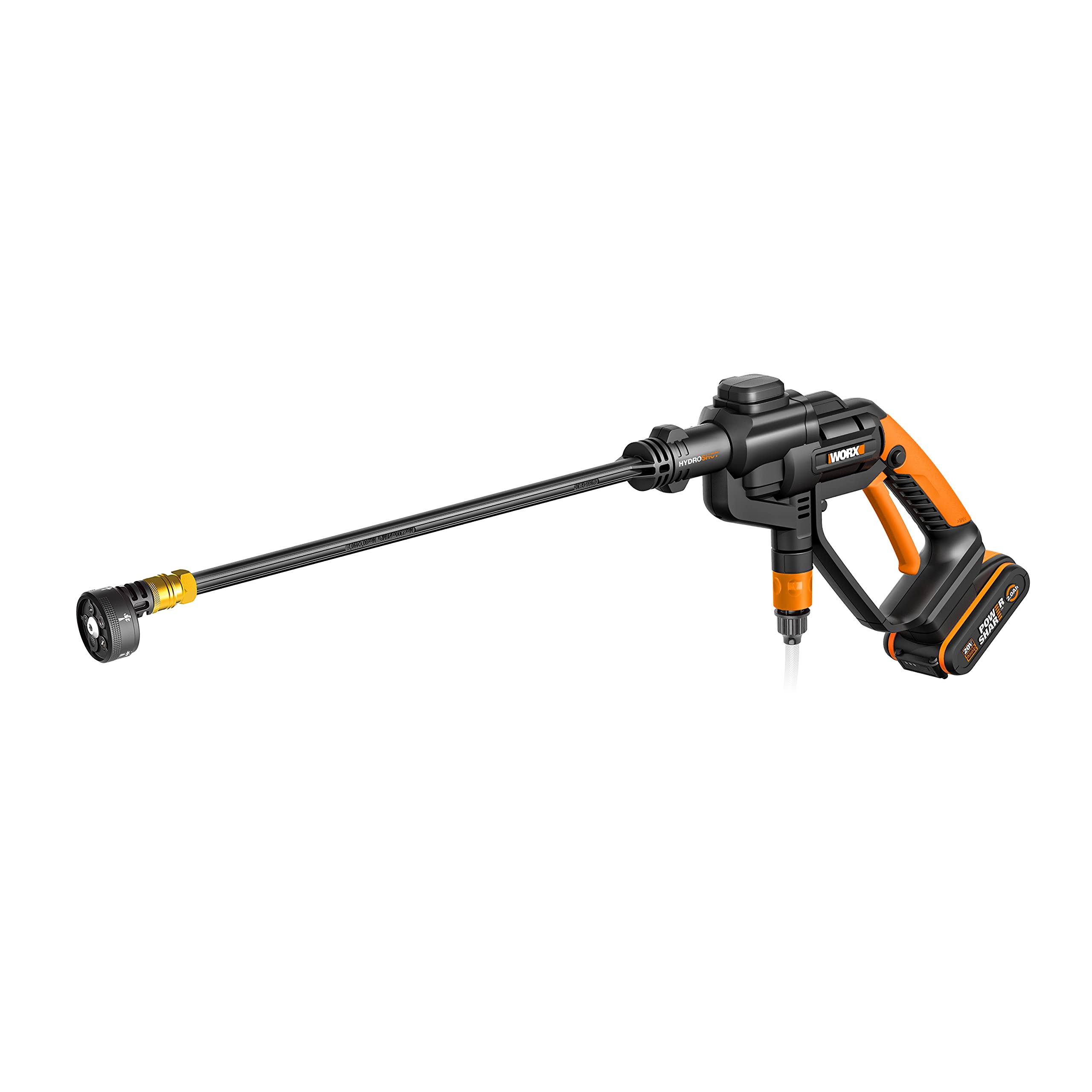 WORX Hydroshot WG620E Portable Power Washer - 20V-24 bar Cordless Pressure Cleaner with 5-in-1 Nozzle, Battery and Charger, Ideal for Car Washing, Patio Cleaning and More, Part of PowerShare Range