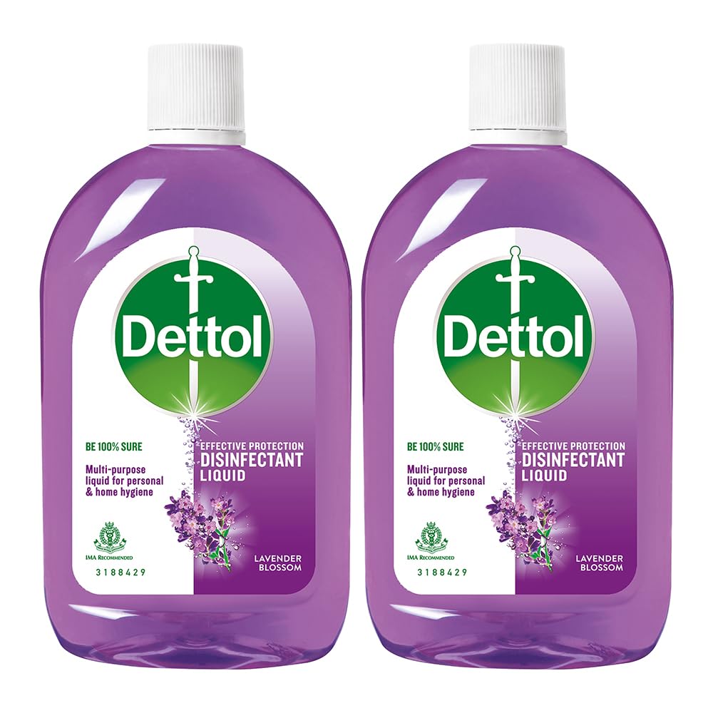 Dettol Liquid Disinfectant for Floor Cleaner, Surface Disinfection, Personal Hygiene, Lavender Blossom, 1L - Pack of 2