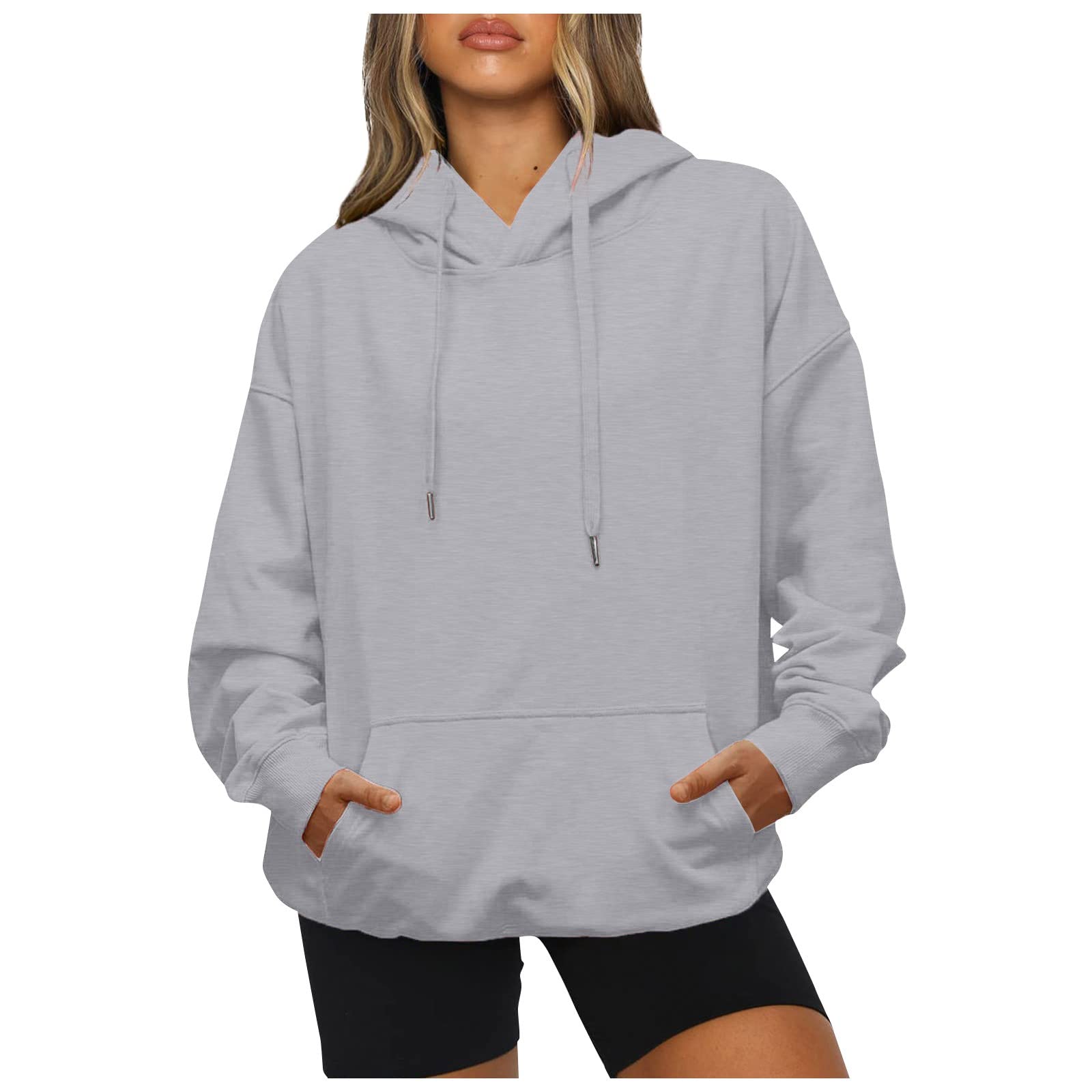 Women's Oversized Hoodies Long Sleeve Hooded Fleece Drawstring Sweatshirts Lightweight Fall Winter Clothes