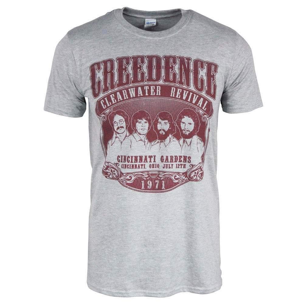 Retro Mens Revival Creedence Clearwater 1971 Rock Grey t-Shirt CCR New