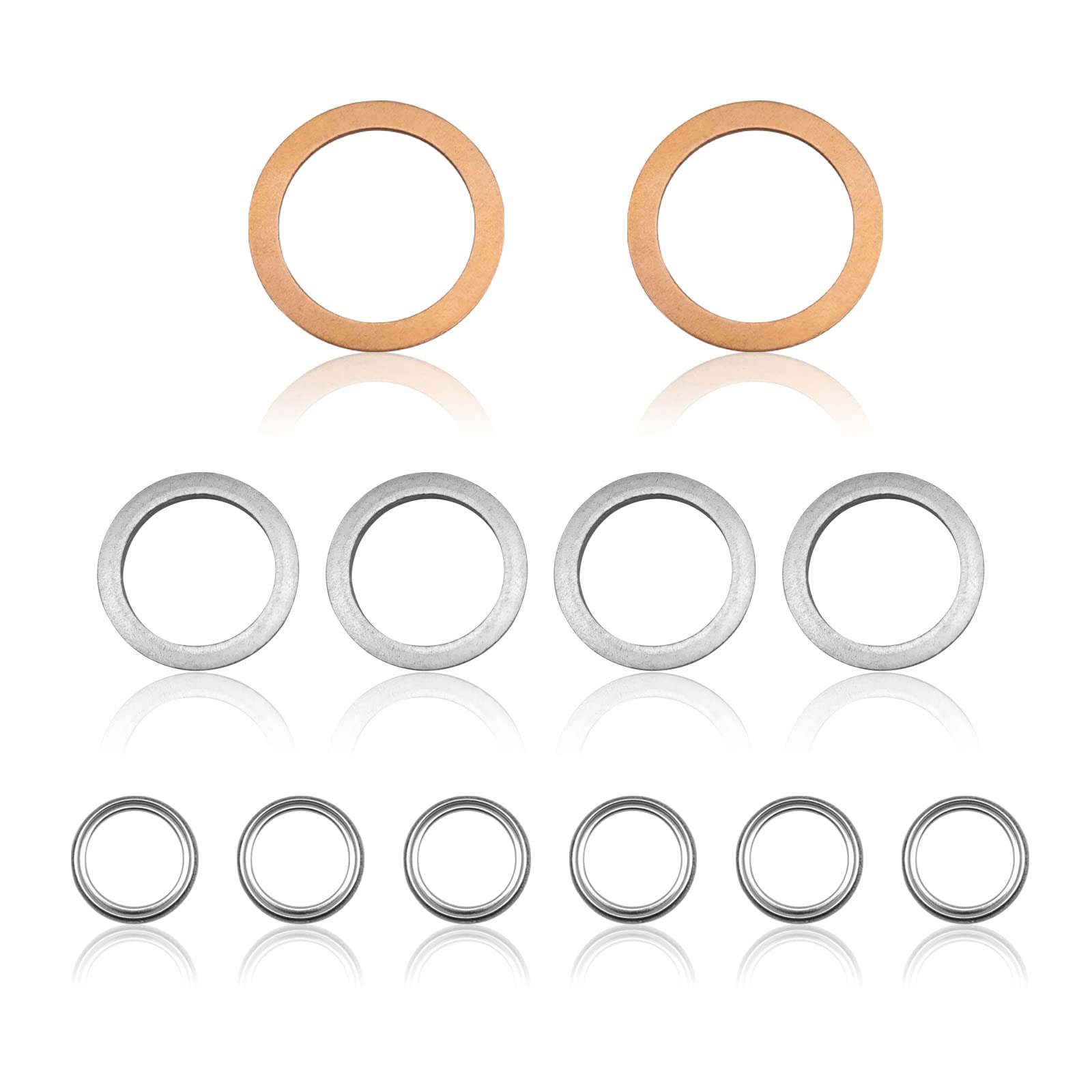 12pcs Differential Transfer Case Crush Washer Gasket Kit Compatible with Toyota Lexus Scion 4Runner Land Cruiser Tundra Tacoma FJ Cruiser Highlander RAV4 Sienna 9043024003, 1215710010, 90430A0003