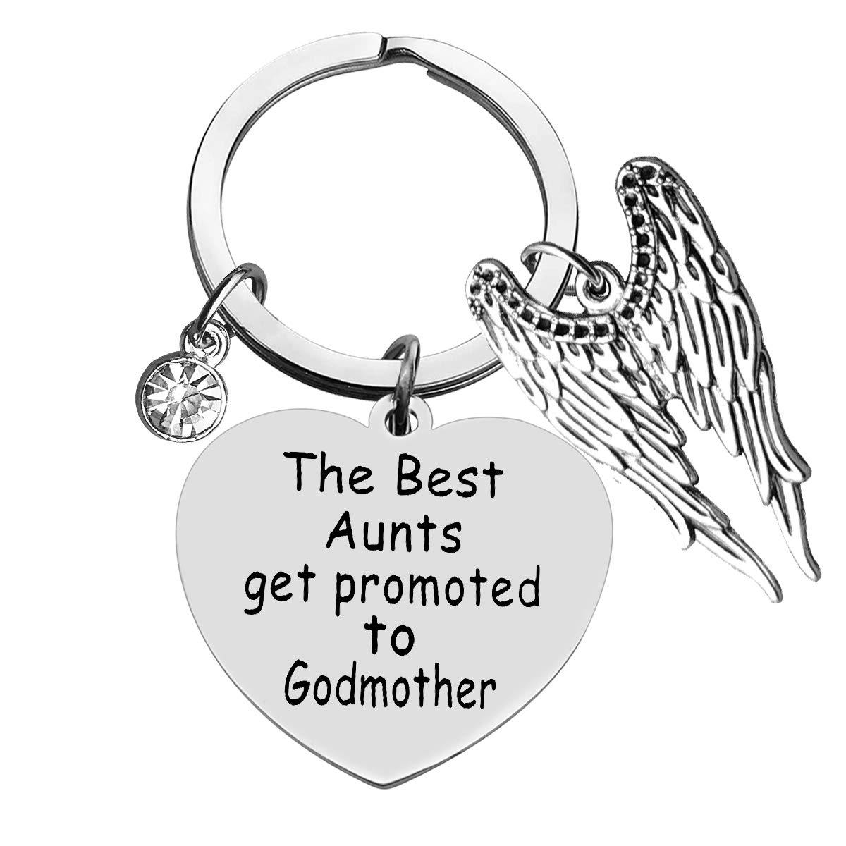 Baptism Gifts for Godmother Keychain for Mother's Day Gift The Best Aunts Get Promoted to Godmother Keyring from Goddaughter Godson Christening Gifts Birthday Christmas Gifts for Godmother