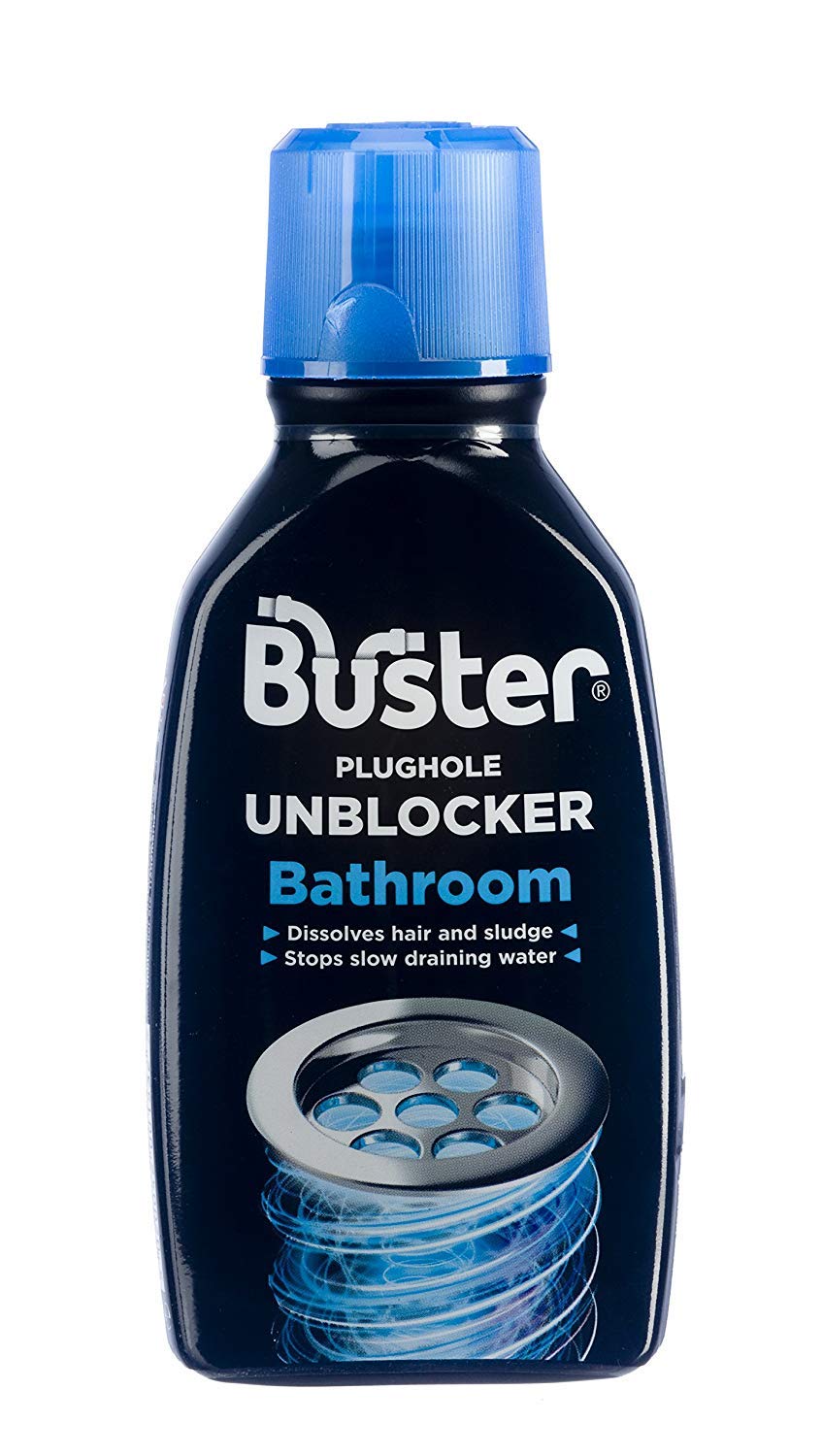 Buster Bathroom Plughole Unblocker, Dissolves hair and sludge 300ml (4 Packs)