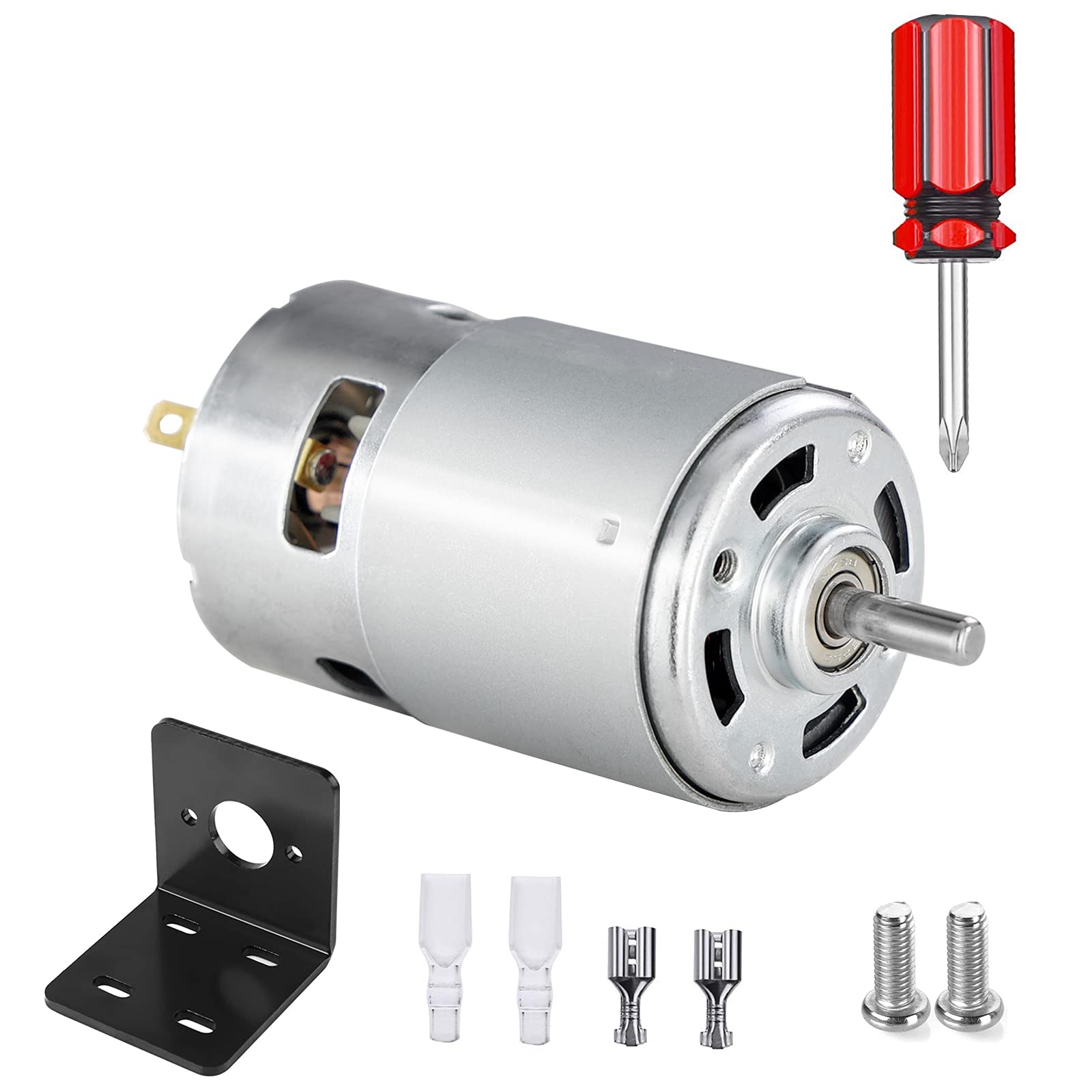 775 DC Motor, 12V-24V 3500-9000 RPM 15000-25000 RPM Mini Electric Motor, Double Ball Bearing Large Torque High Power Motor for DIY Parts (3500-9000 RPM)