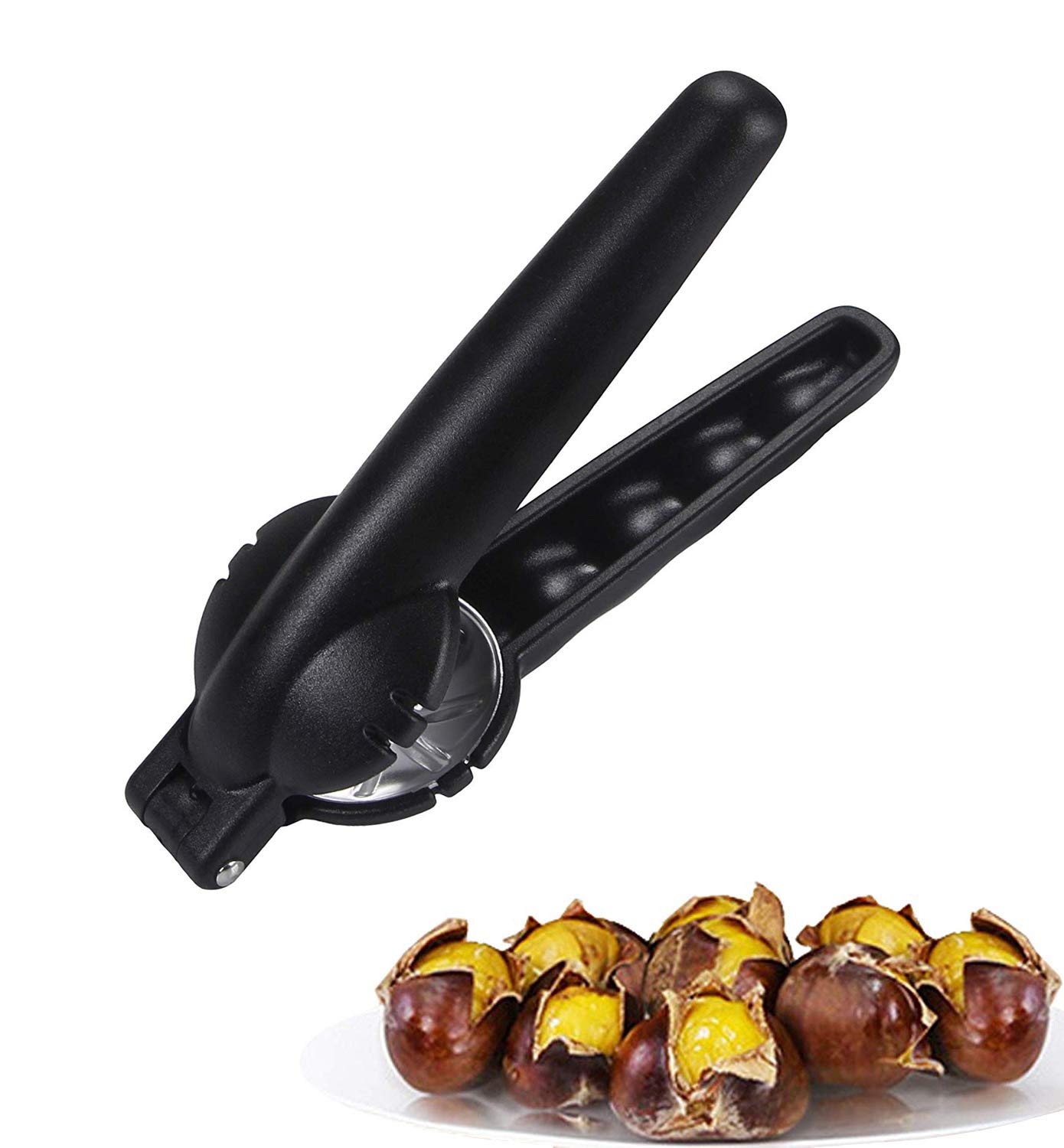 WeTest Portable Premium Nut Chestnut Clip, Chestnut Cutter Tool Opener, Kitchen Utensils Dried Fruit Opener (Black)