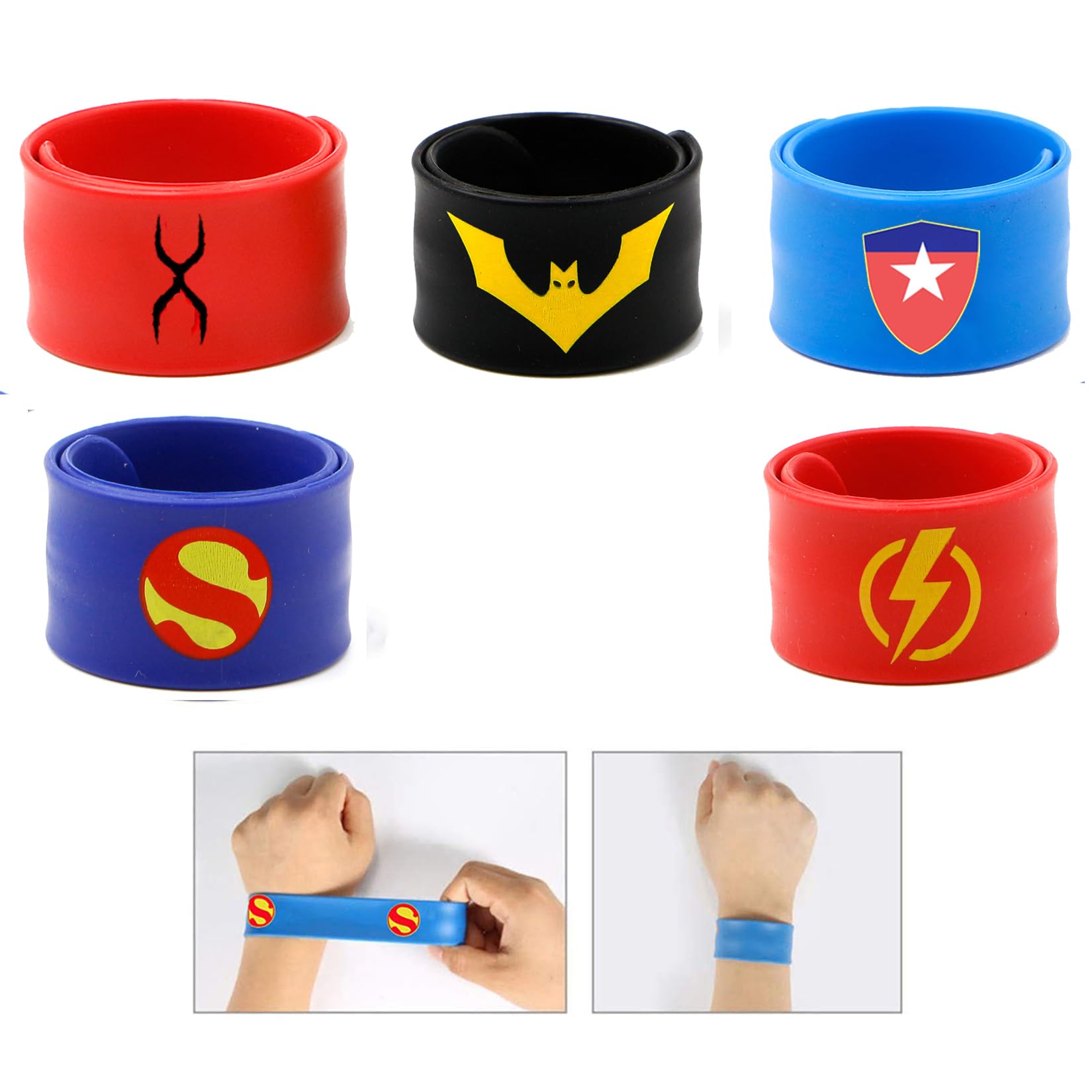 RioRand Slap Bracelets for Kids Party Supplies Favors Boy's Wristband Accessories Wrist Strap Gift Supplies,3 years and up (5-Pack)