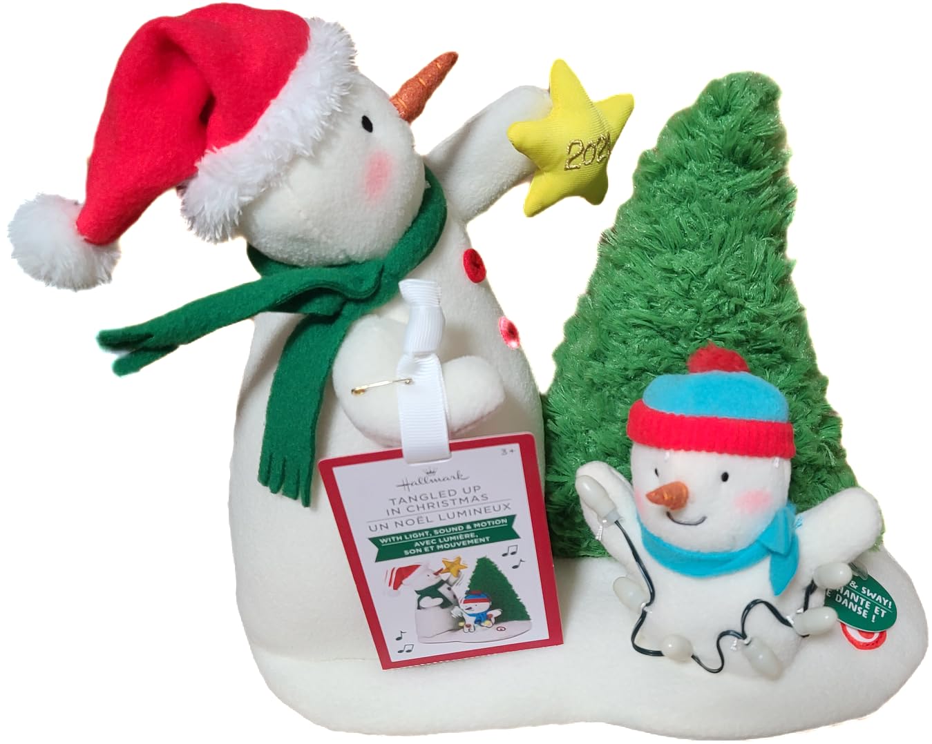 HMKHallmark Tangled up in Christmas Snowman Musical Plush Light/Sound