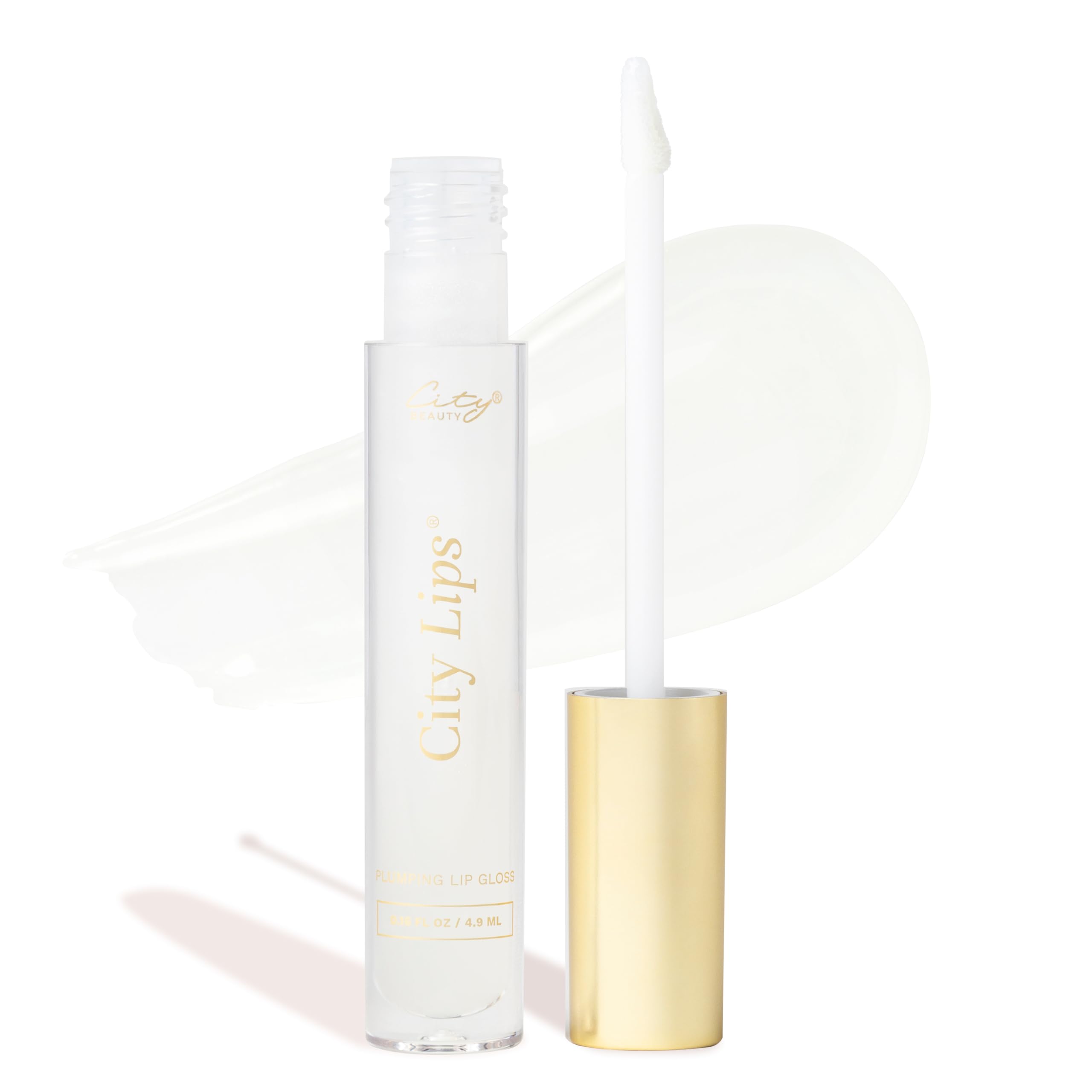 City BeautyCity Lips Clear - Plumping Lip Gloss - Hydrate & Volumize - High Shine Lip Plumper - Hyaluronic Acid & Peptides Visibly Smooth Lip Wrinkles - Cruelty-Free