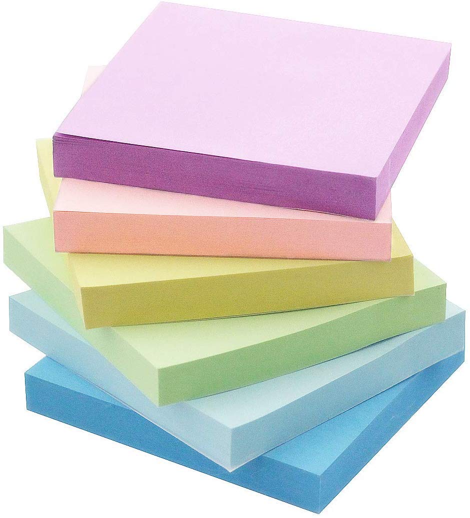 Early Buy Self-Stick Notes Sticky Notes 100 Sheets/Pad 6 Candy Colors 3 inch X 3 inch 6 Pack