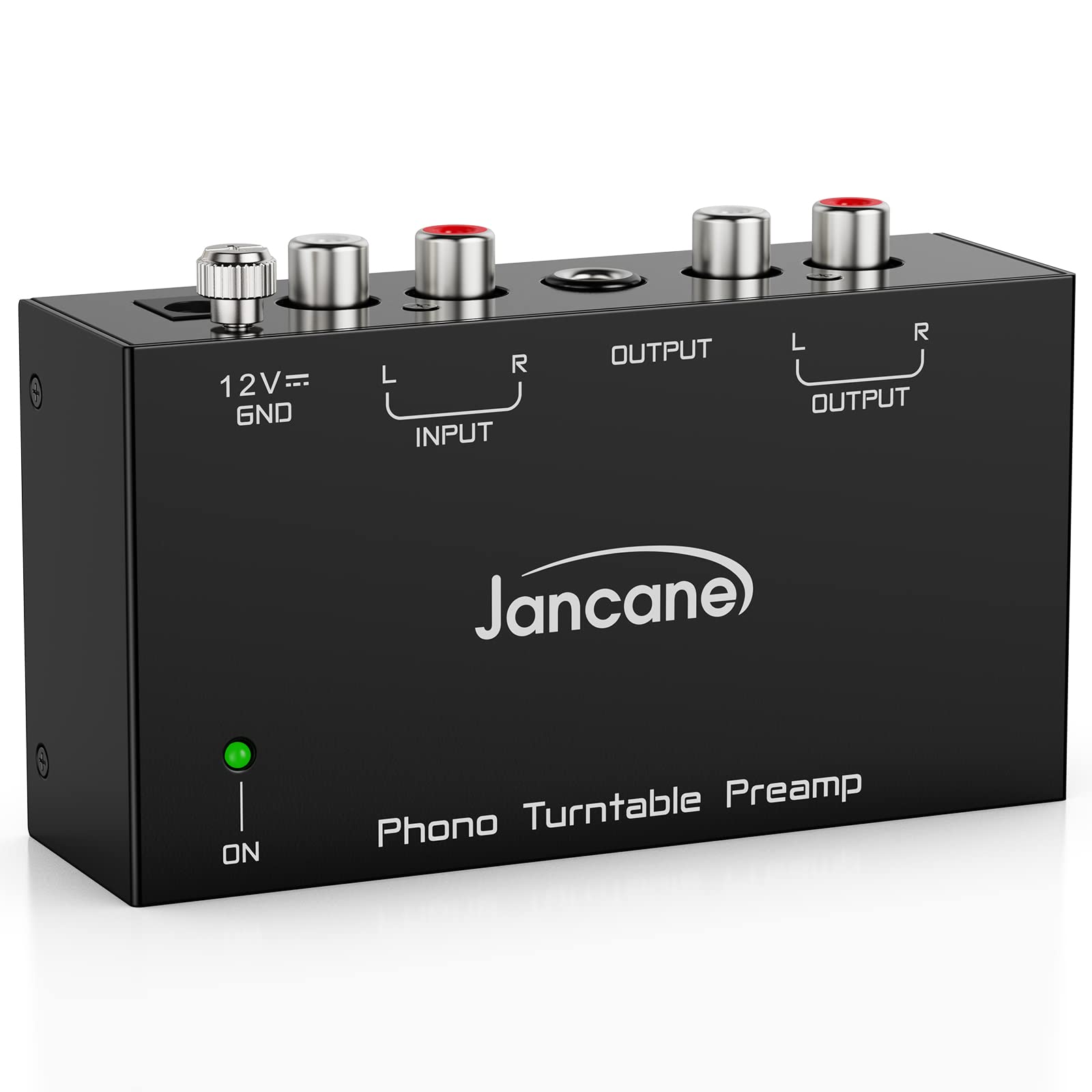 Phono Preamplifier, Preamp for Turntable with RCA Input, RCA/TRS Output, Low Noise Operation with 12 Volt DC Adapter