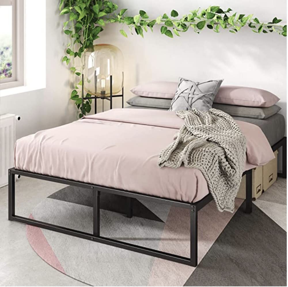 Panax Metal Platform Bed Frame with Steel Slat Support/Mattress Foundation (King, 14 inch)