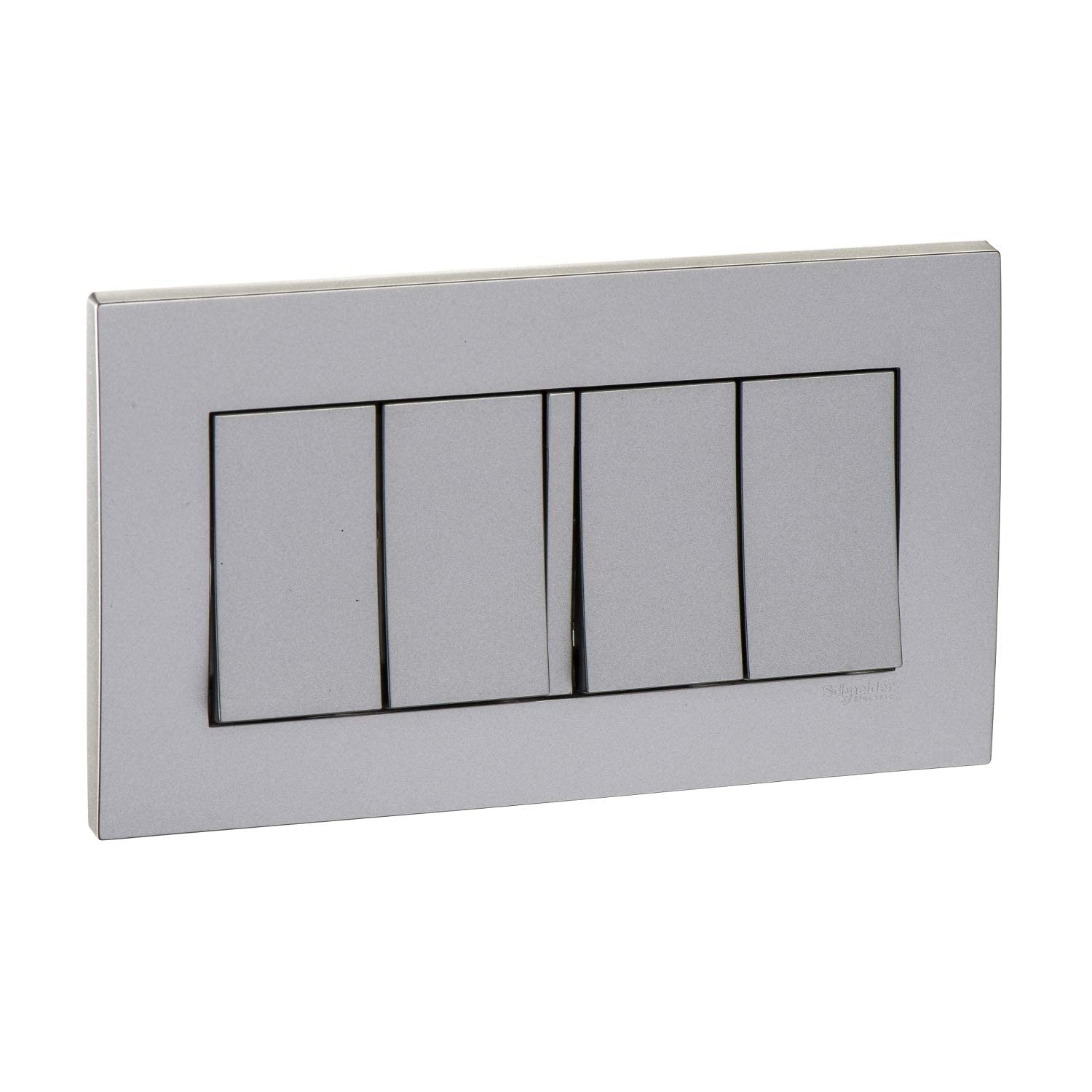 Schneider Electric KB34_AS Vivace Silver - 1-way plate switch 4 gang - 16AX - Silver