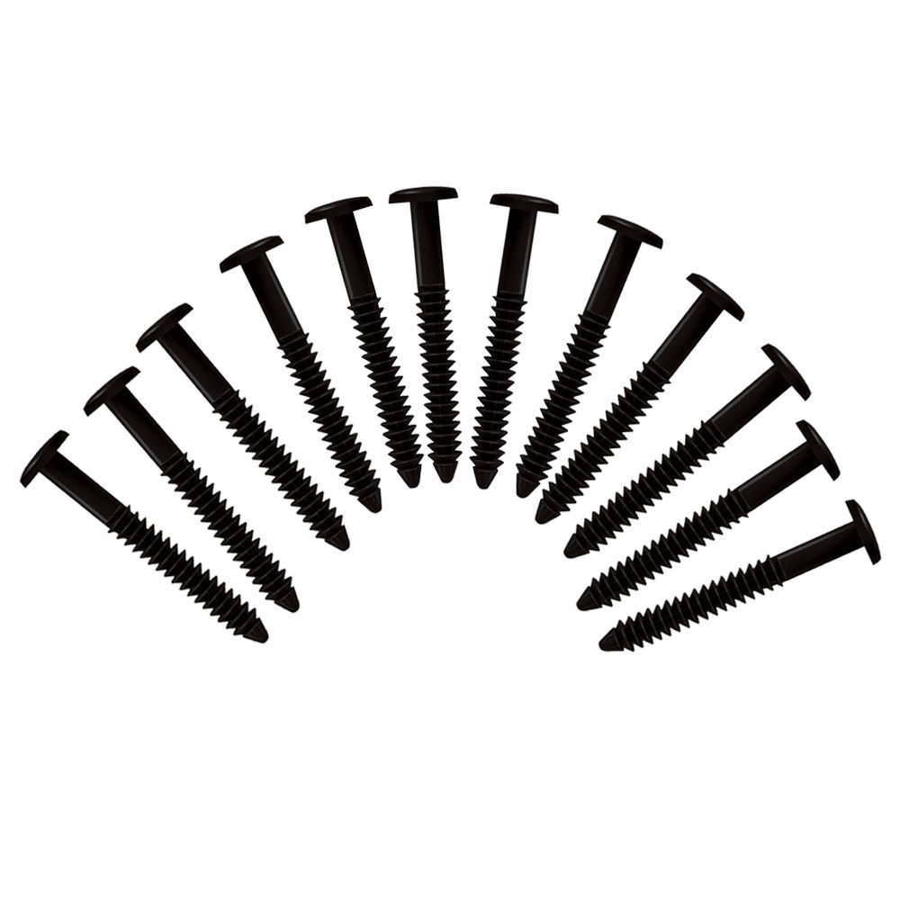 Pack of 12 Vinyl Shutter Fastener Spike Loks for Installing Decorative Exterior Vinyl Shutters (Black)