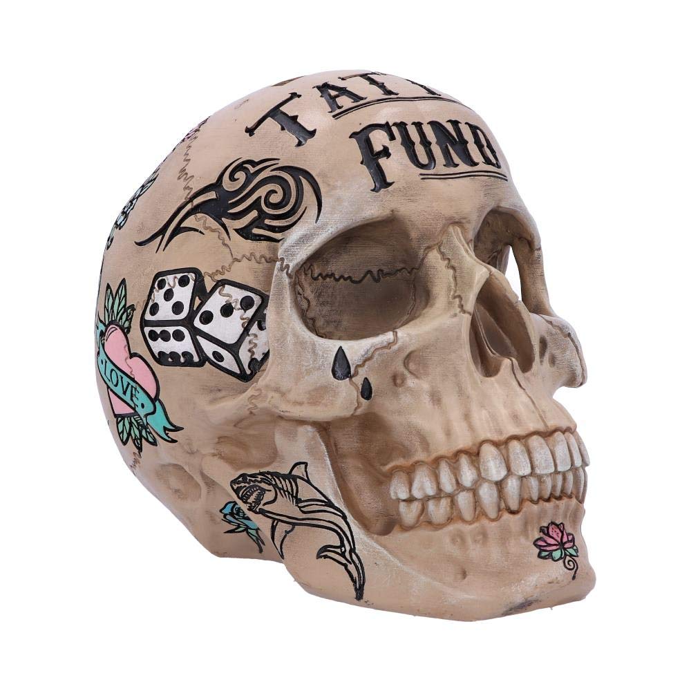 Nemesis Now Tribal Tattoo Fund Skull Ornament, Polyresin, Bone, One Size