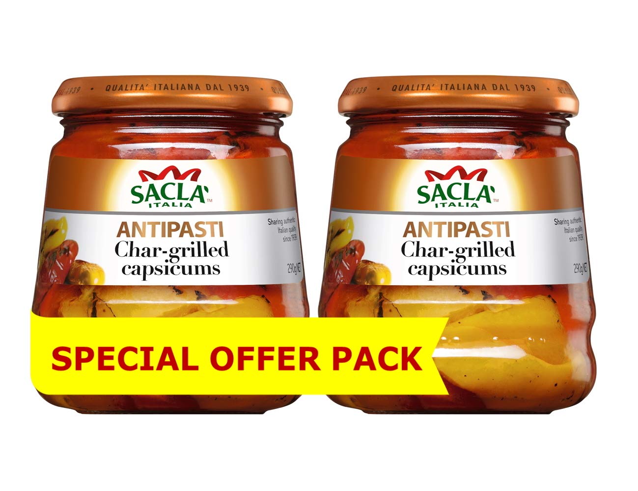 SaclaItalian Char Grilled Capsicum 290g - Pack of 2