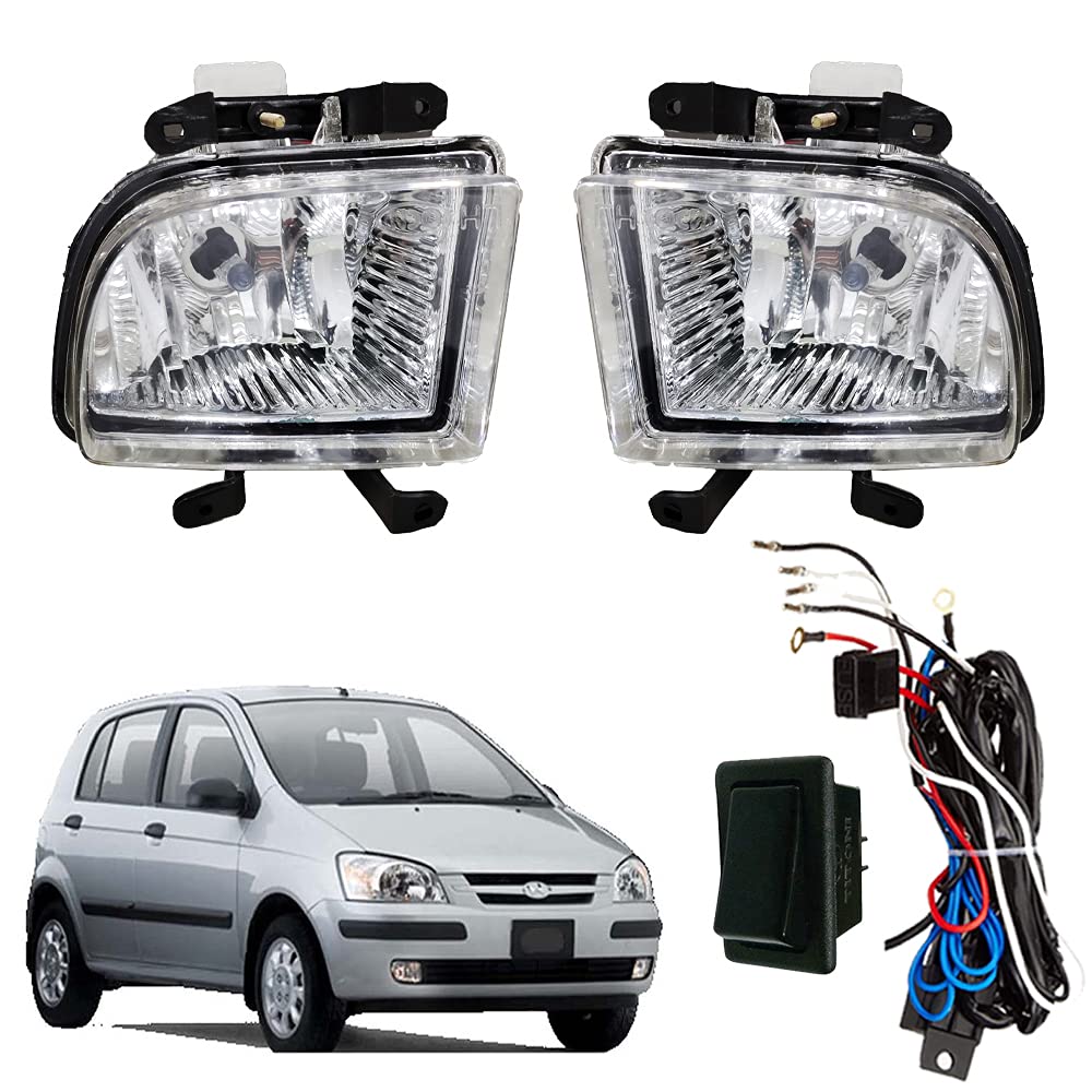 Auto Pearl Car Fog Lamp Lights with Wiring kit and Switch for Getz (Without Plastic Sash Cover) (Xtra Small, Set of 2)