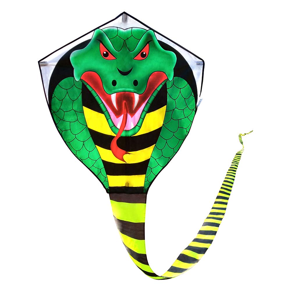 Large Cobra Kite for Adults Kids Boys with Super Long Tail, Extra Easy to Fly, Best Huge Kites for The Beach/Kite Party/Field/Park, It Will Dominate The Sky!