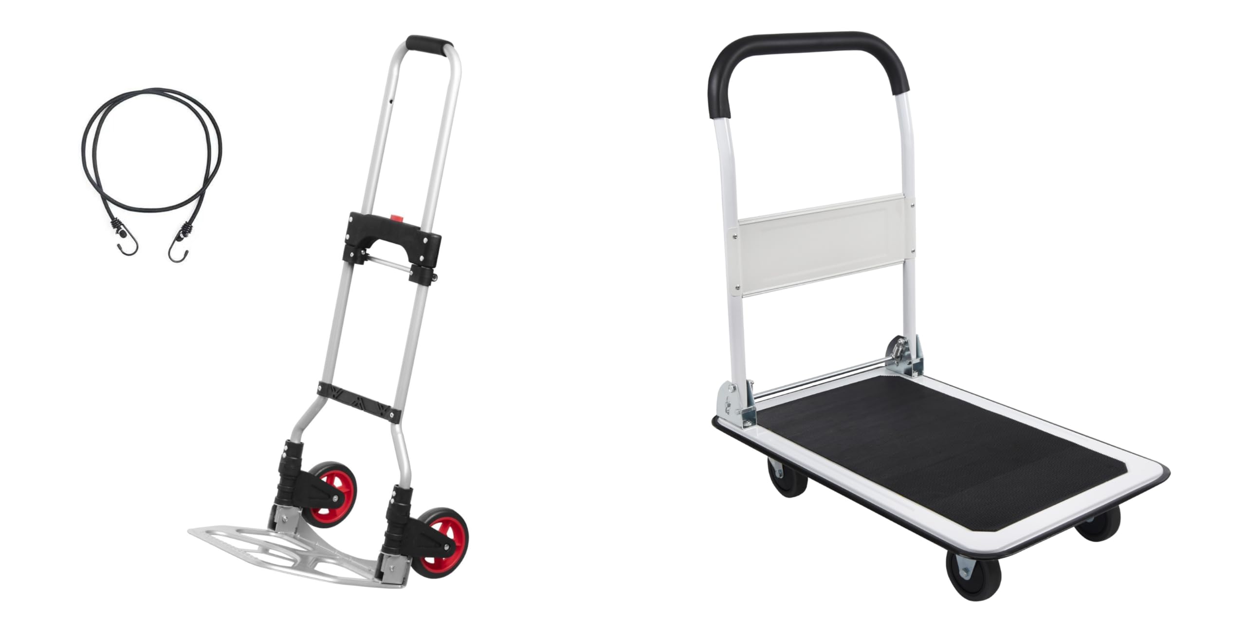 LEADALLWAYDolly Cart with Rope+Push Cart Platform Cart 330lbs Capacity 4 Wheels