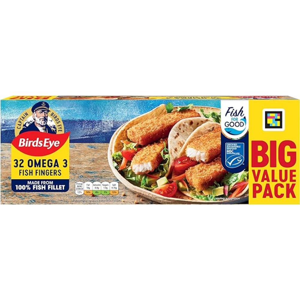 Birds Eye 32 Omega 3 Fish Fingers, 896g (Frozen)