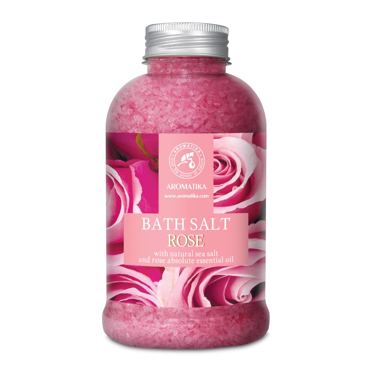 Rose Bath Salts 600g - Natural Rosewood Oil & Rose Extract - Best for Relaxing - Good Sleep - Beauty - Bathing - Body Care - Wellness - Relax - Aromatherapy - Spa - De-Stress Bath Salts