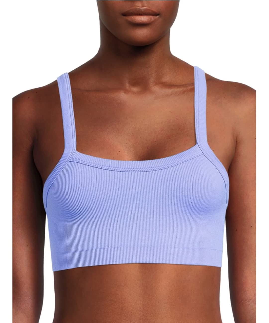 No BoundariesArctic Blue Seamless Square Neck Ribbed Bralette