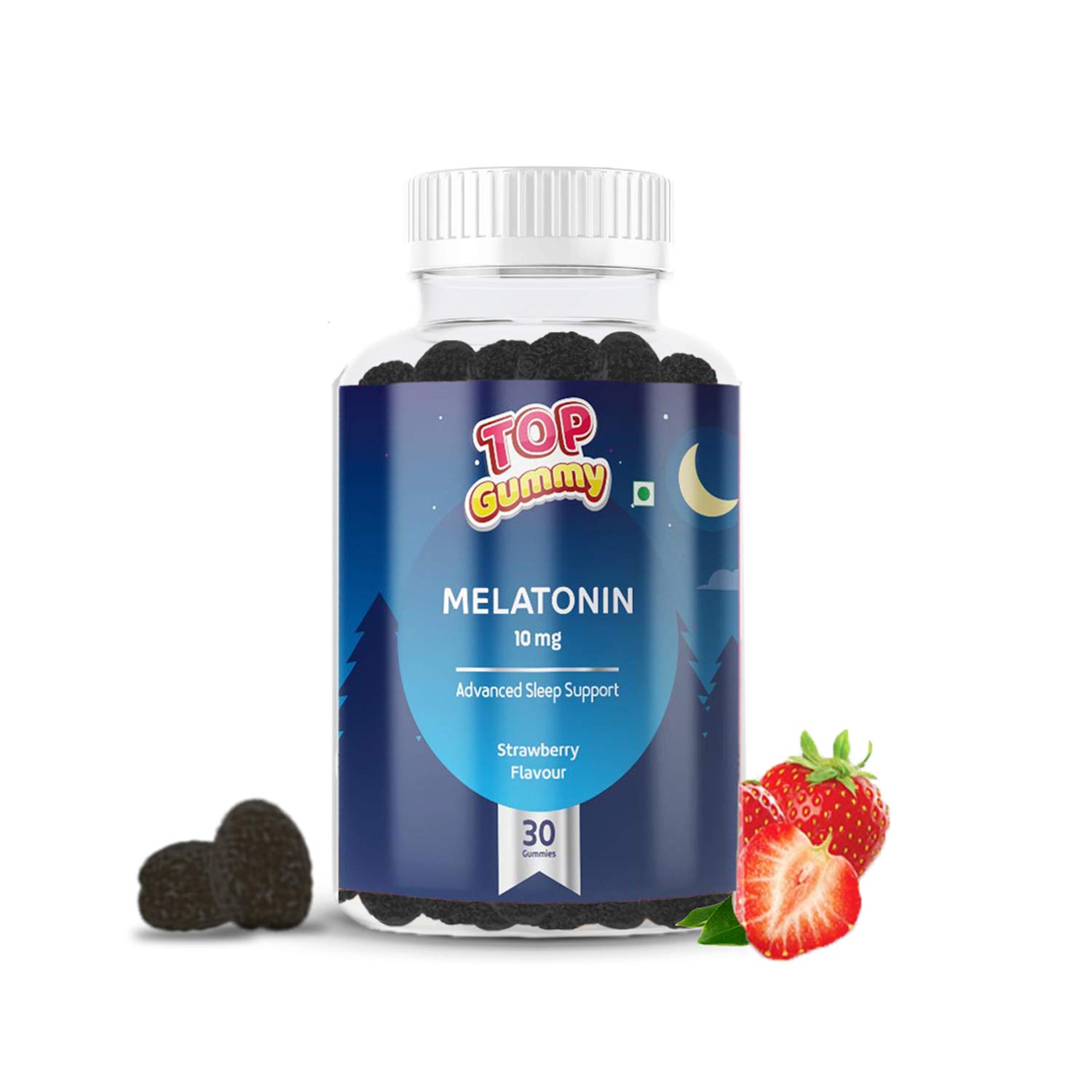 Top Gummy Melatonin 10mg | Advanced Sleep Support, Stay Asleep Longer, Easy to Take, Dissolves in Mouth, Faster Absorption | Gluten, Soy & Dairy Free – 30 Gummies (Strawberry Flavour)